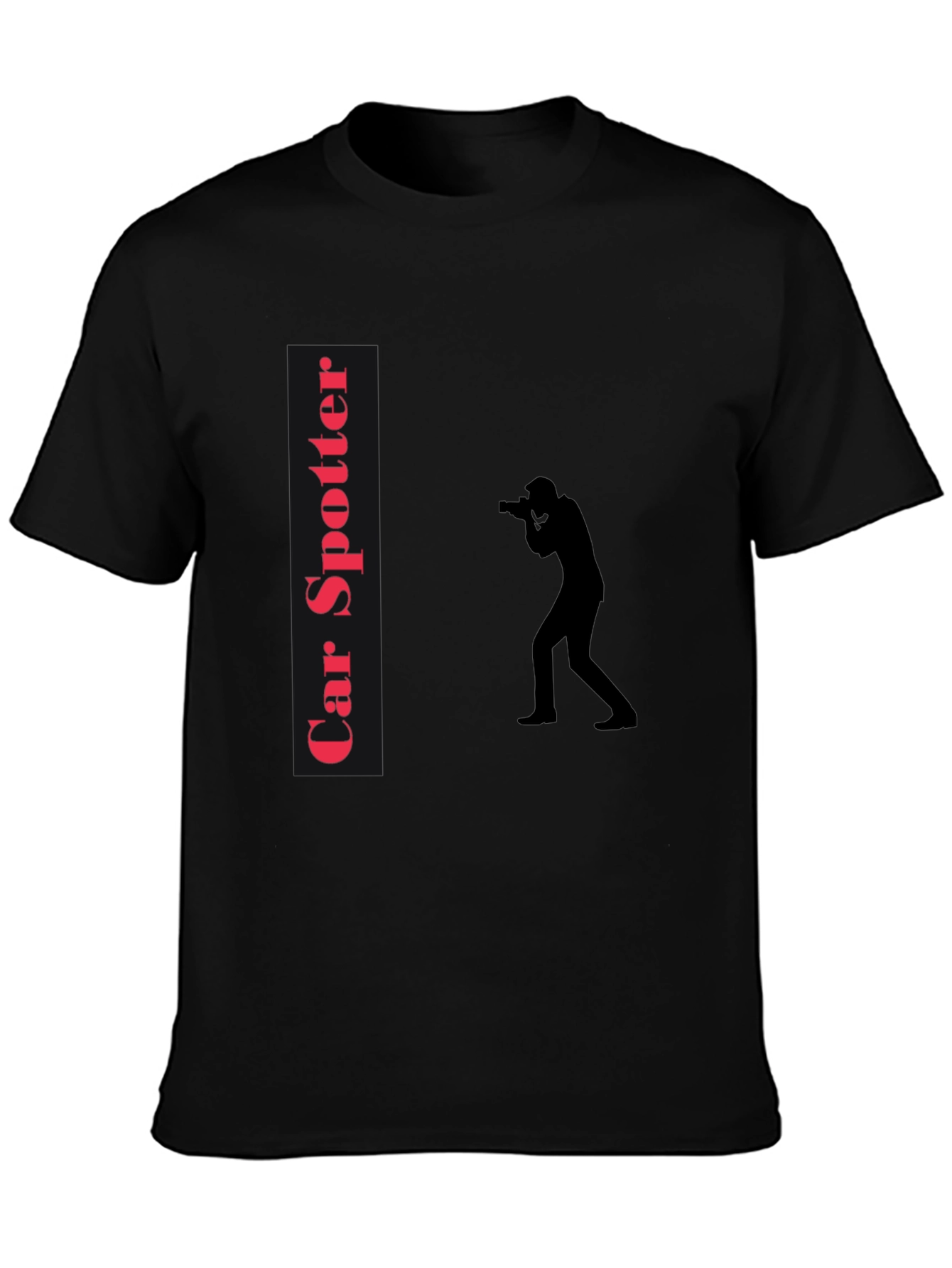 Car Spotter T-Shirt - Black Tee with Photographer Design