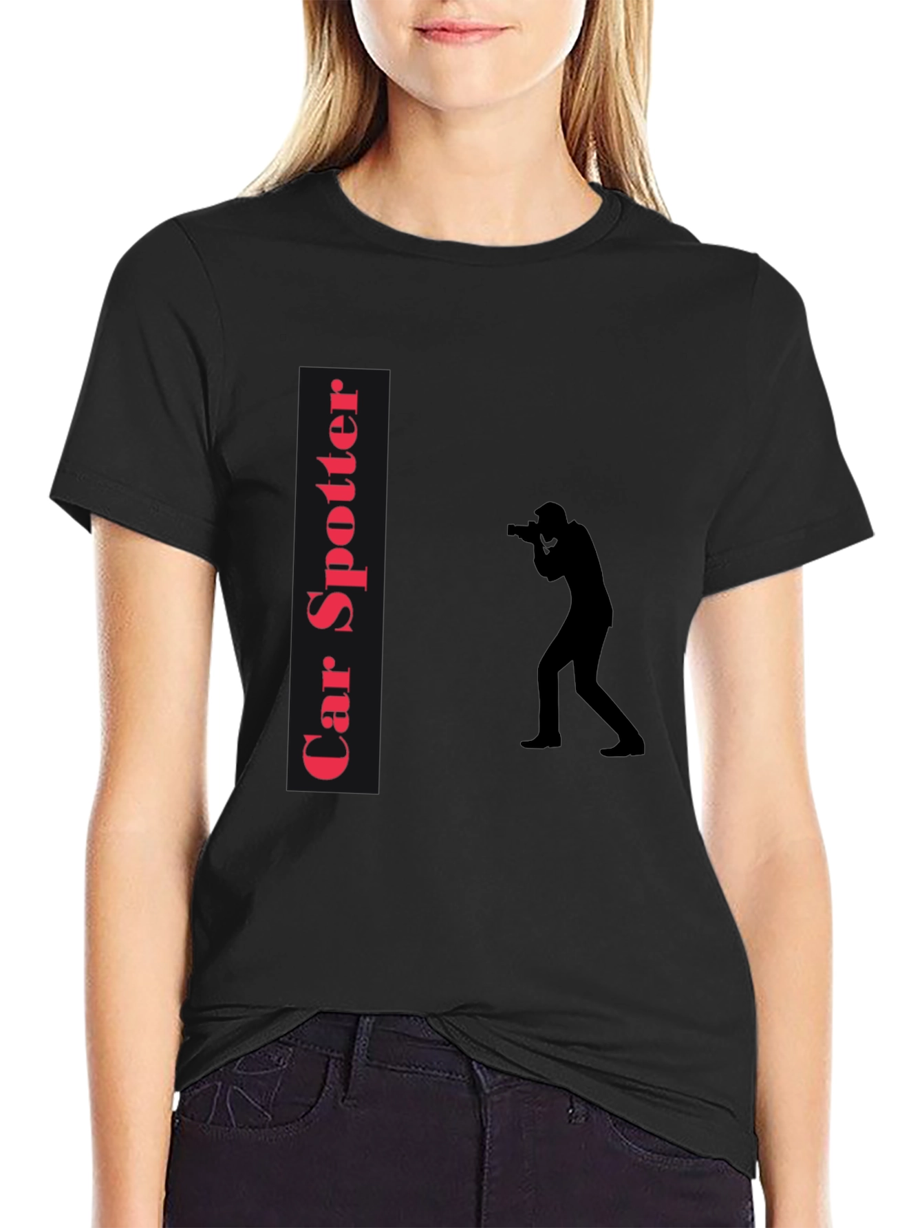 Car Spotter T-Shirt - Black Tee with Photographer Design