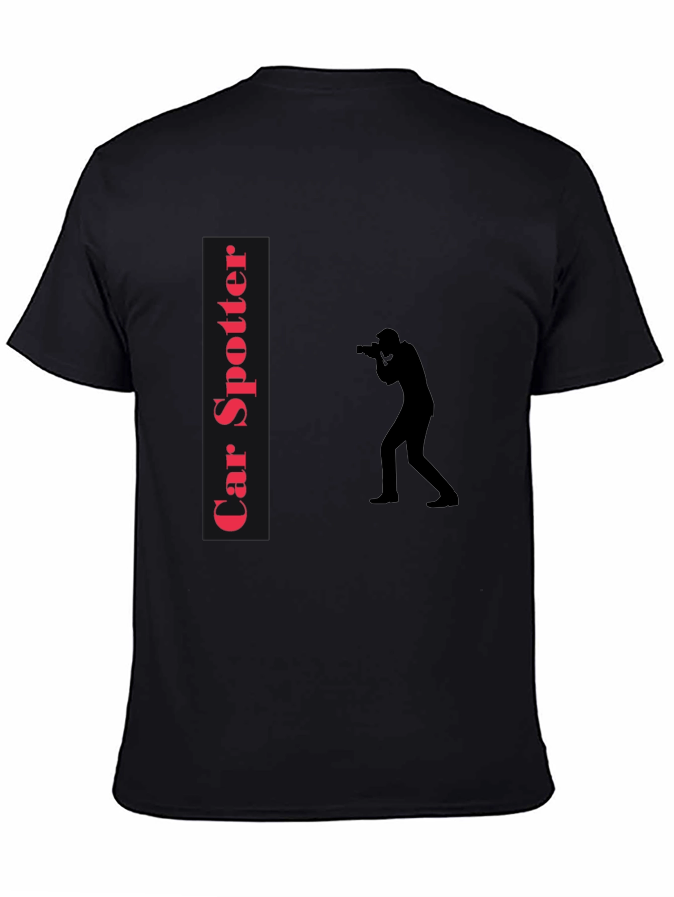 Car Spotter T-Shirt - Black Tee with Photographer Design