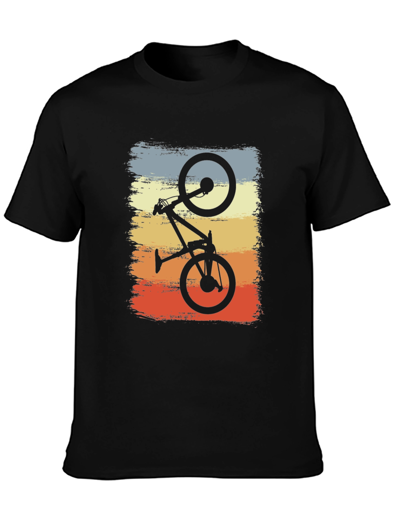 Retro Bicycle Stunt Graphic Tee - Black