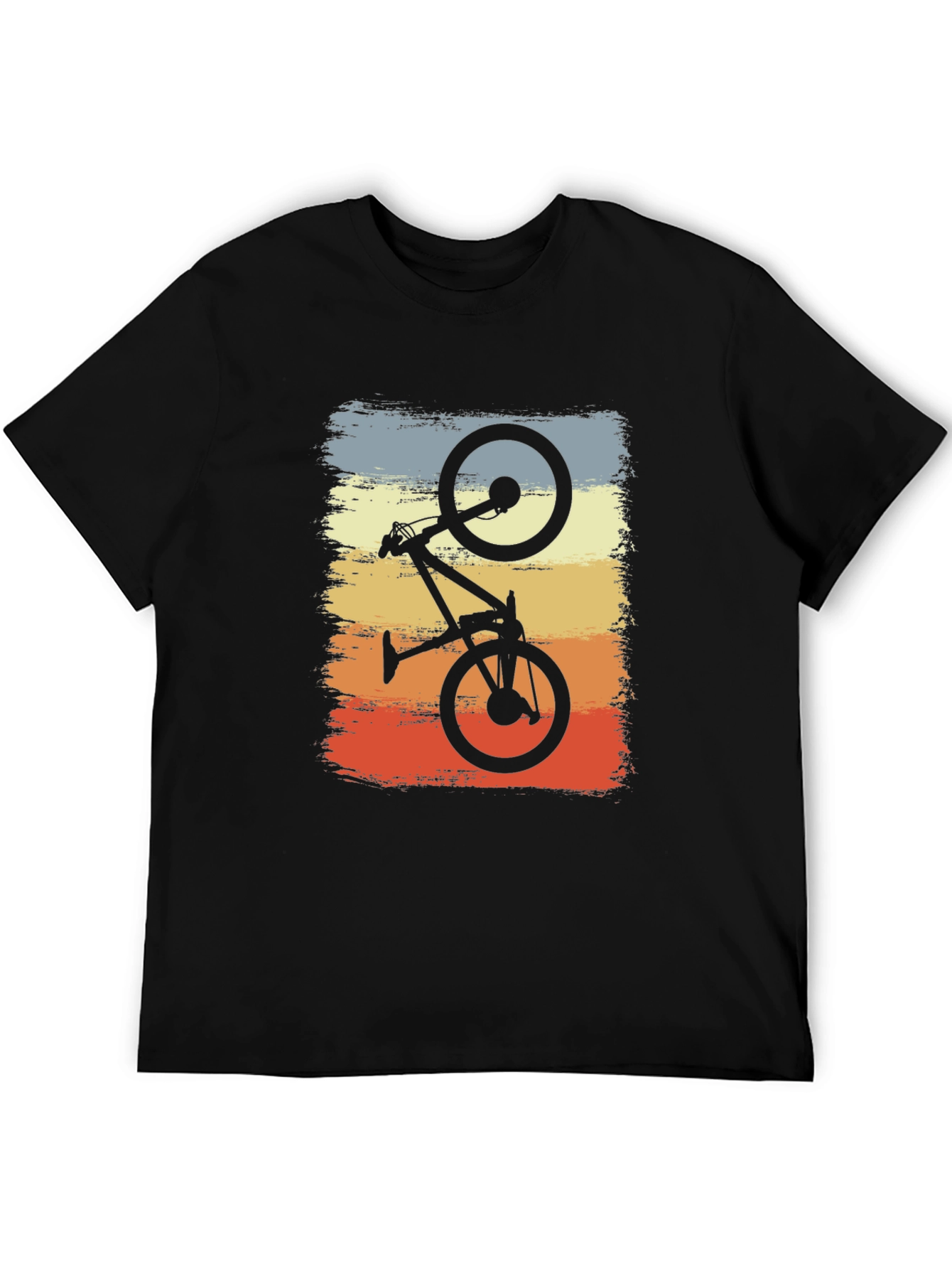 Retro Bicycle Stunt Graphic Tee - Black