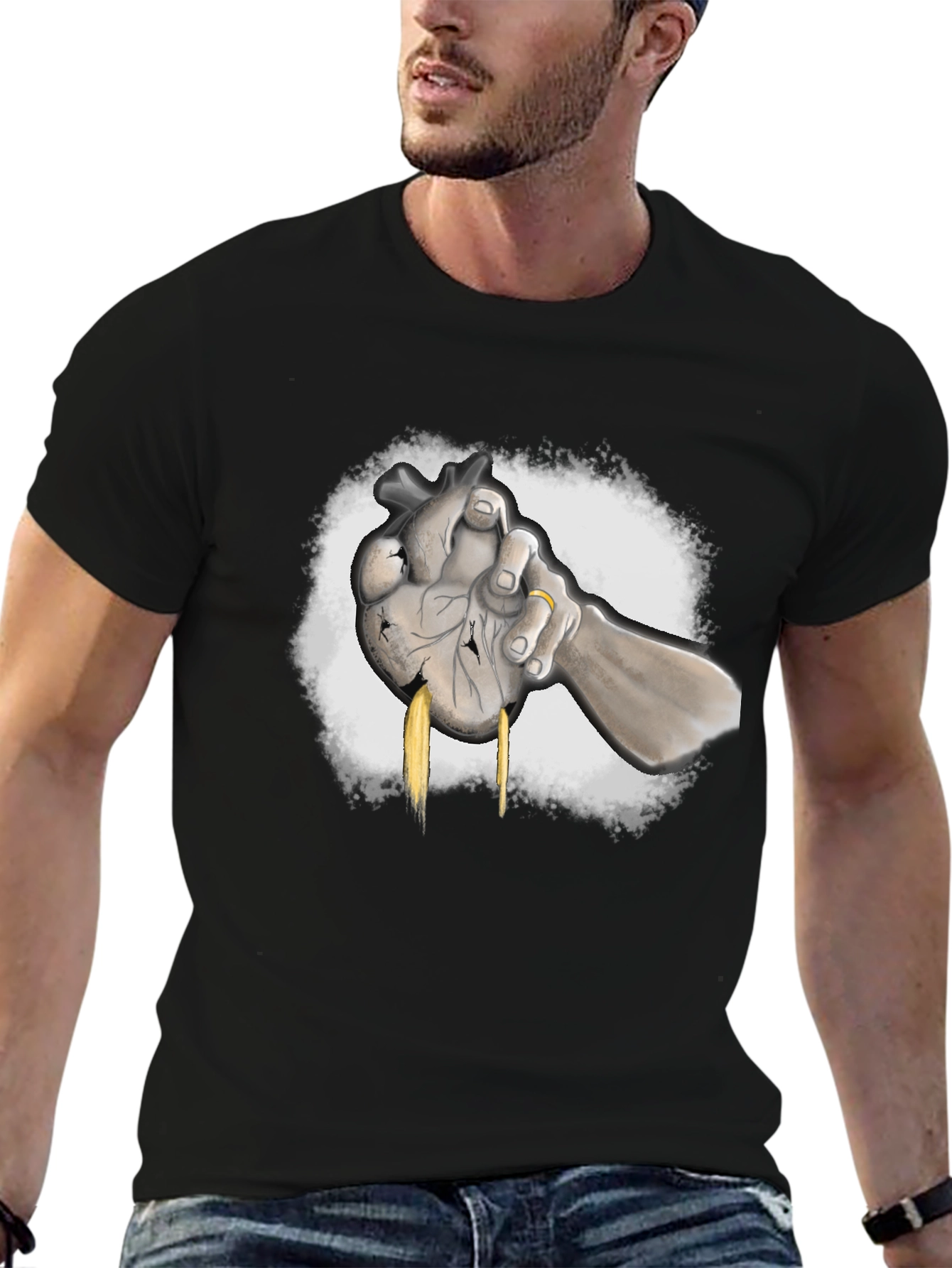 Anatomical Heart Squeeze Graphic Tee - Unique Design