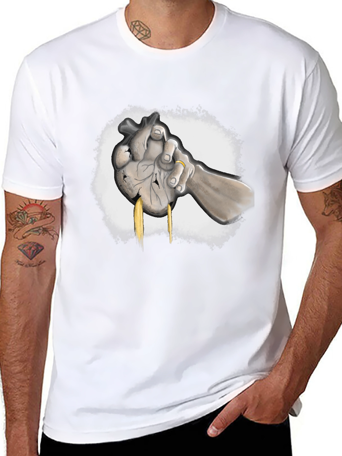 Anatomical Heart Squeeze Graphic Tee - Unique Design
