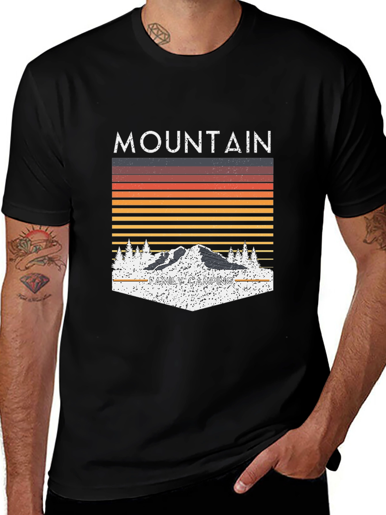 Mountain Family Camping Graphic Tee