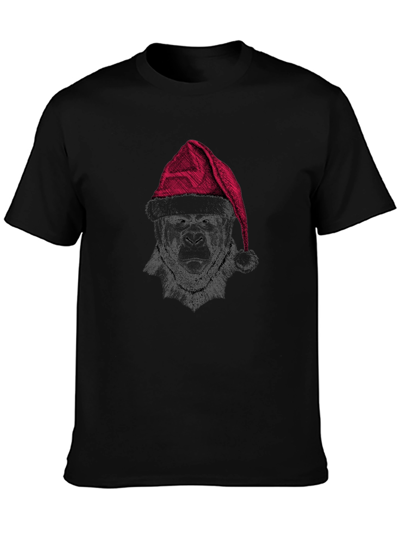 Festive Gorilla Graphic Tee - Black