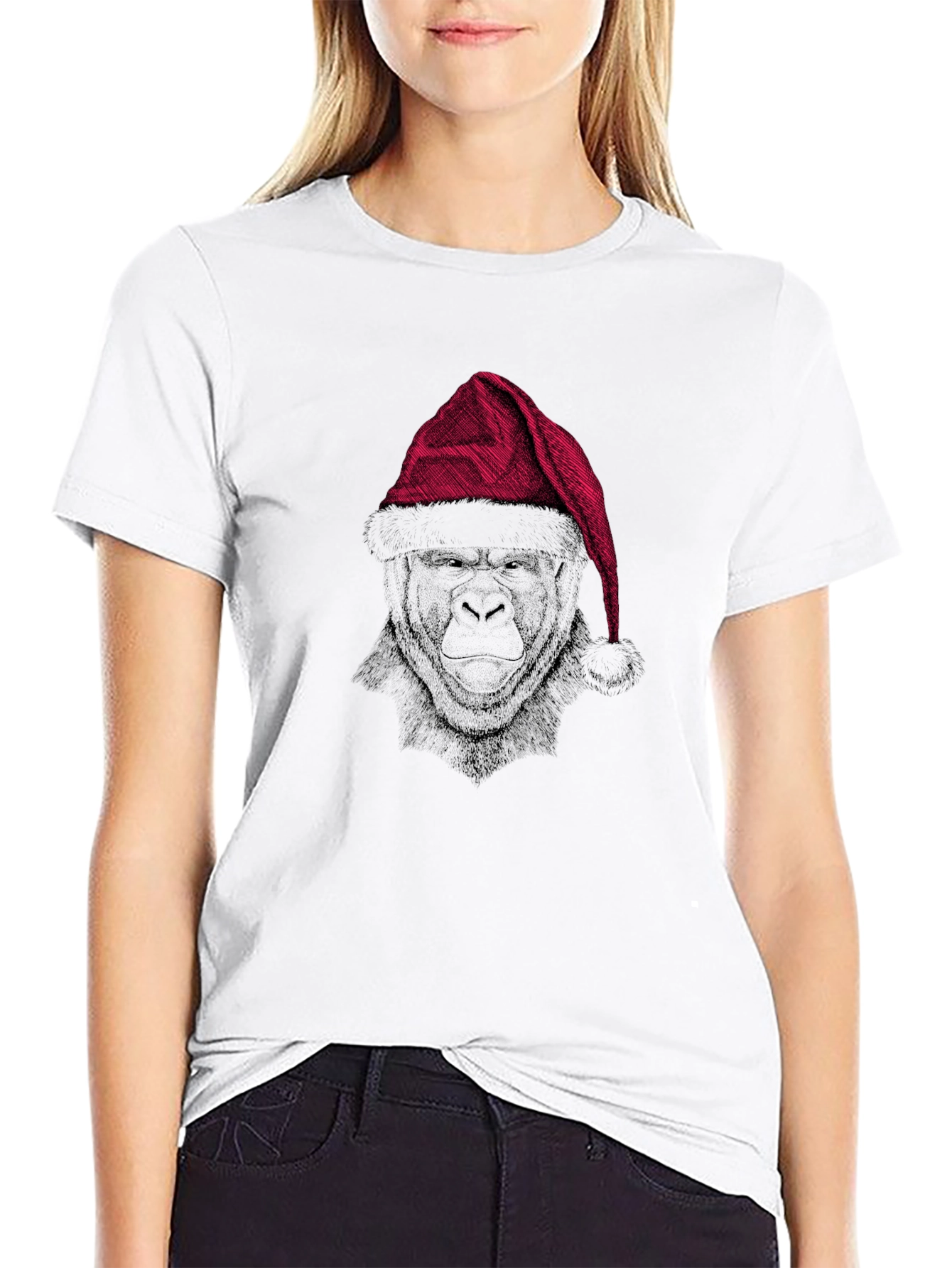 Festive Gorilla Graphic Tee - Black