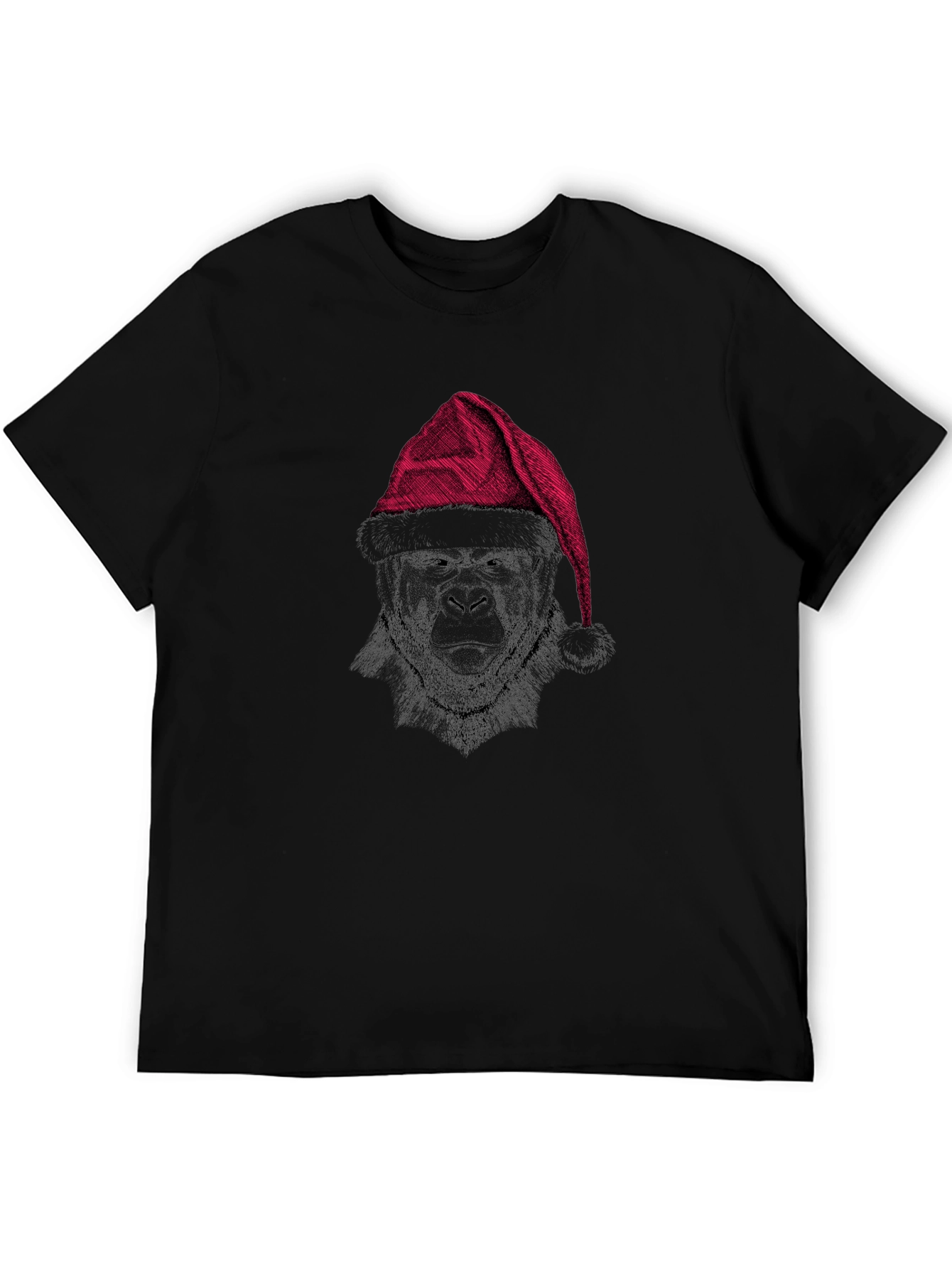 Festive Gorilla Graphic Tee - Black