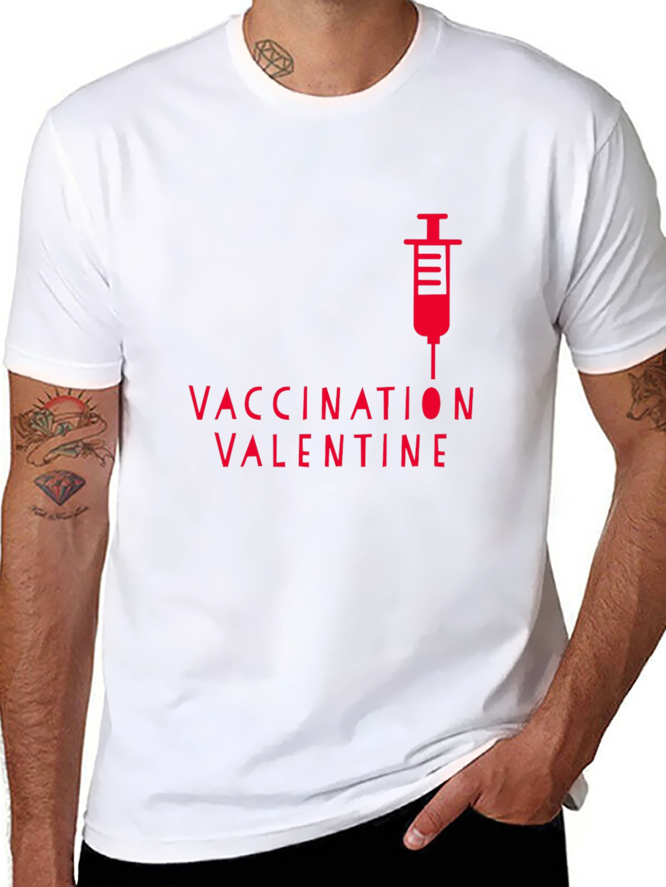 Vaccination Valentine Black T-Shirt