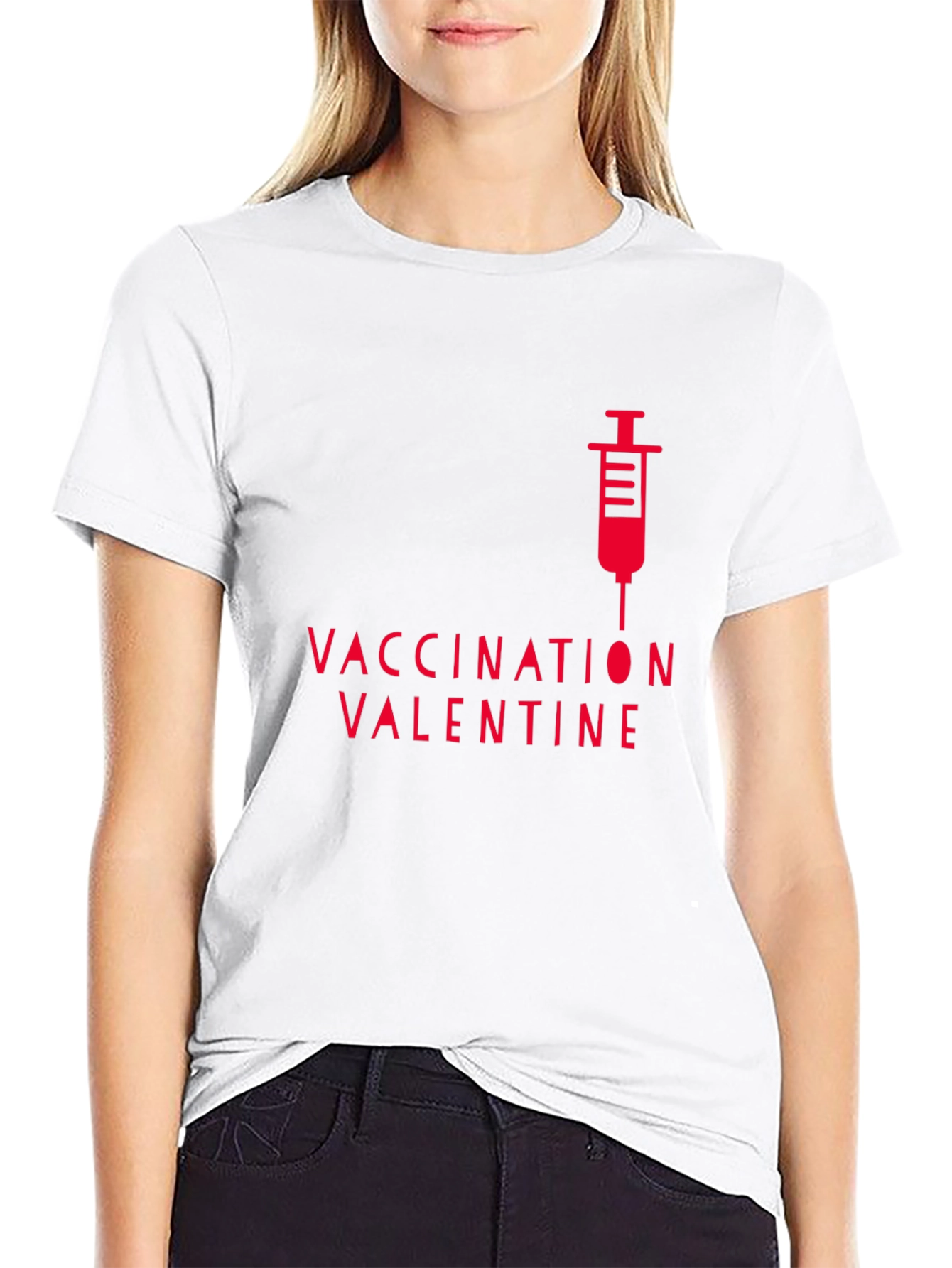 Vaccination Valentine Black T-Shirt