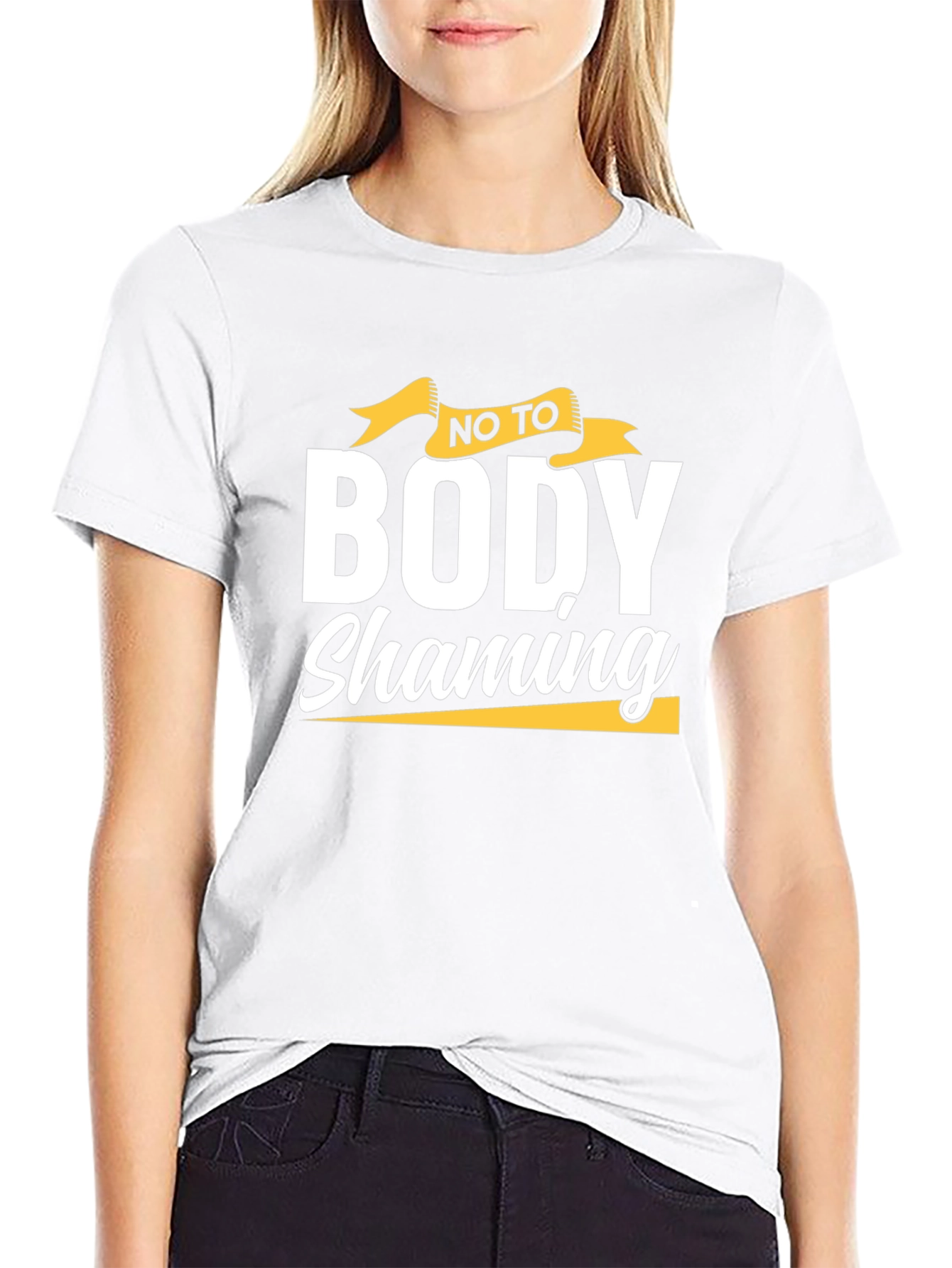 Body Shaming Awareness T-Shirt - Black Cotton