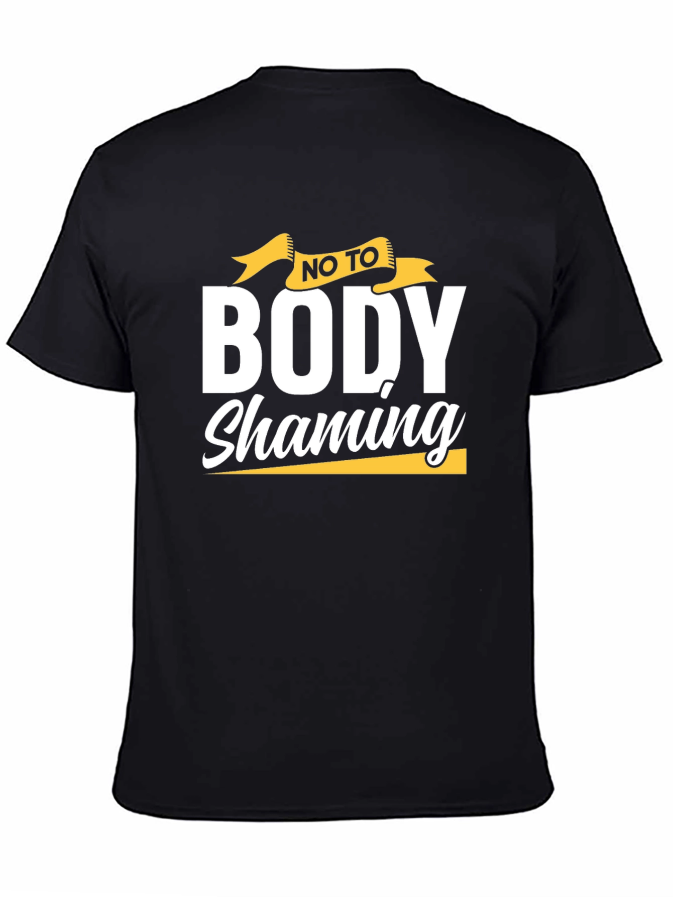 Body Shaming Awareness T-Shirt - Black Cotton