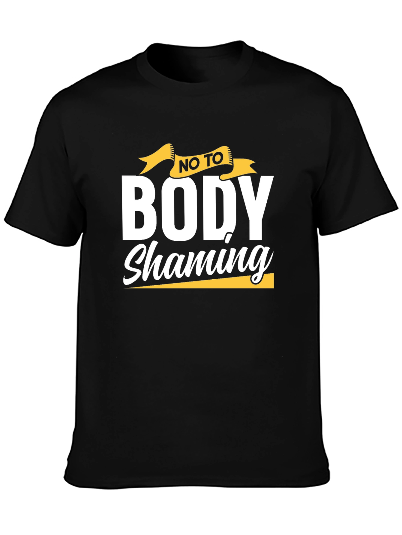 Body Shaming Awareness T-Shirt - Black Cotton