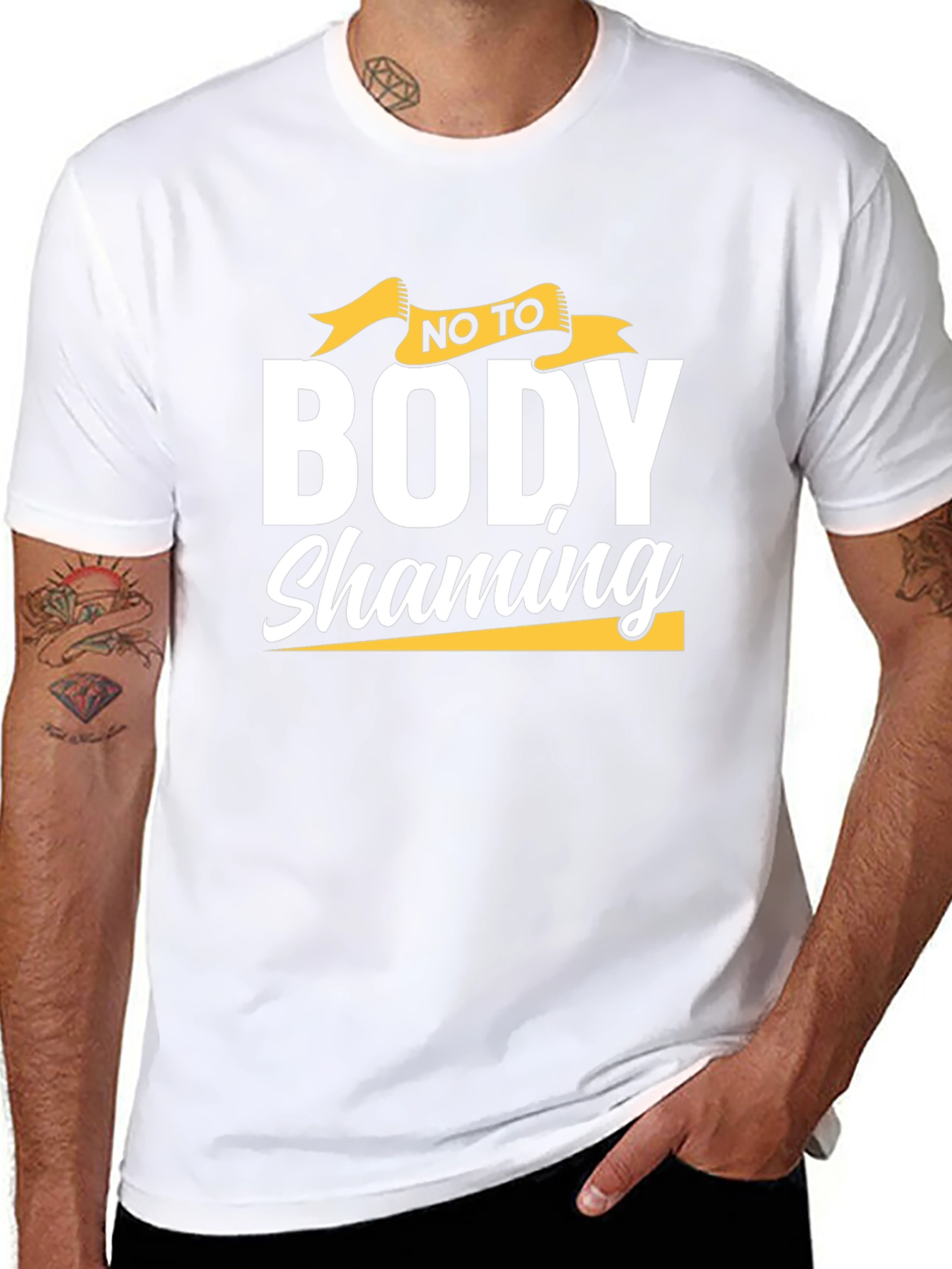 Body Shaming Awareness T-Shirt - Black Cotton