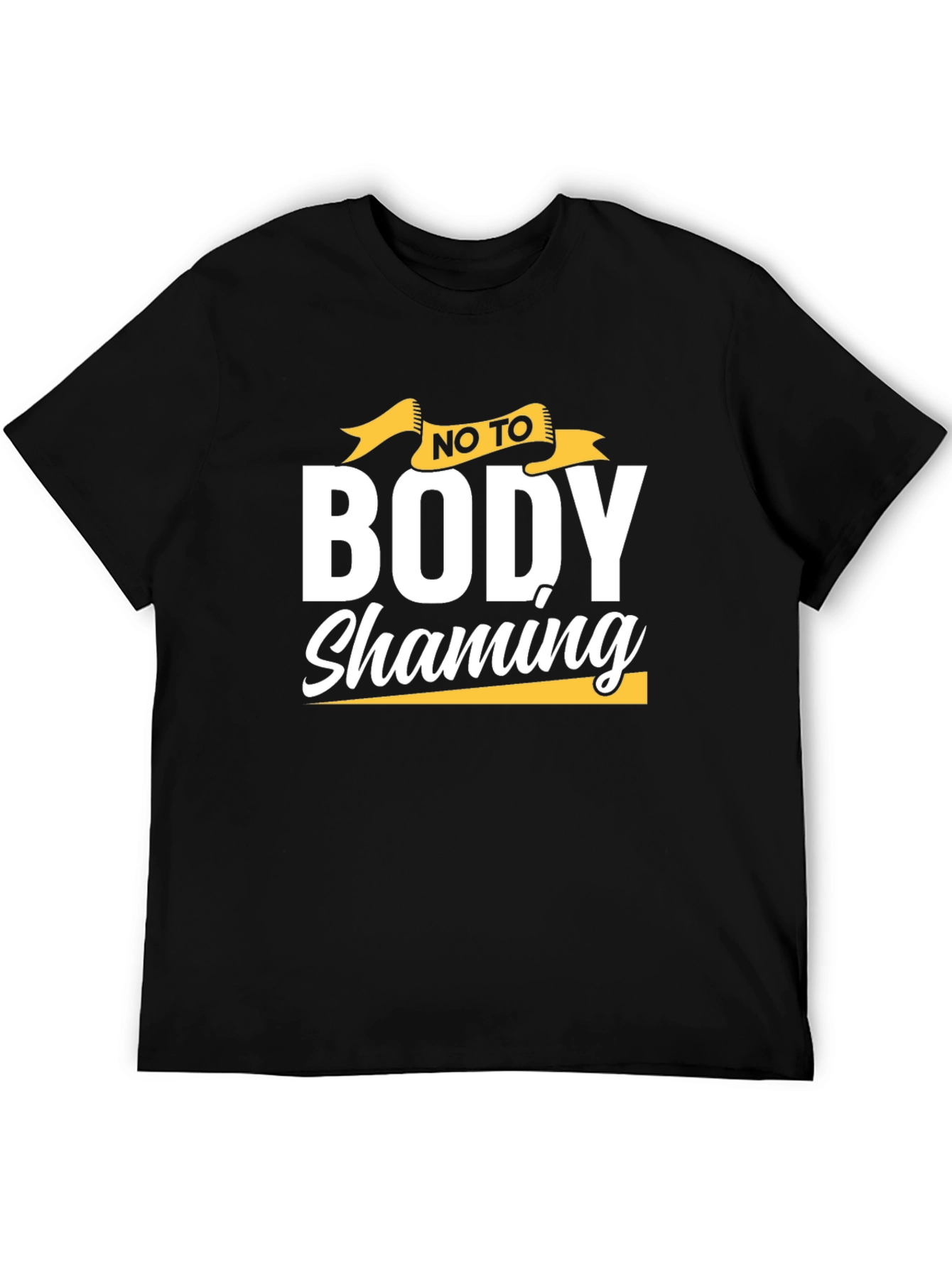 Body Shaming Awareness T-Shirt - Black Cotton