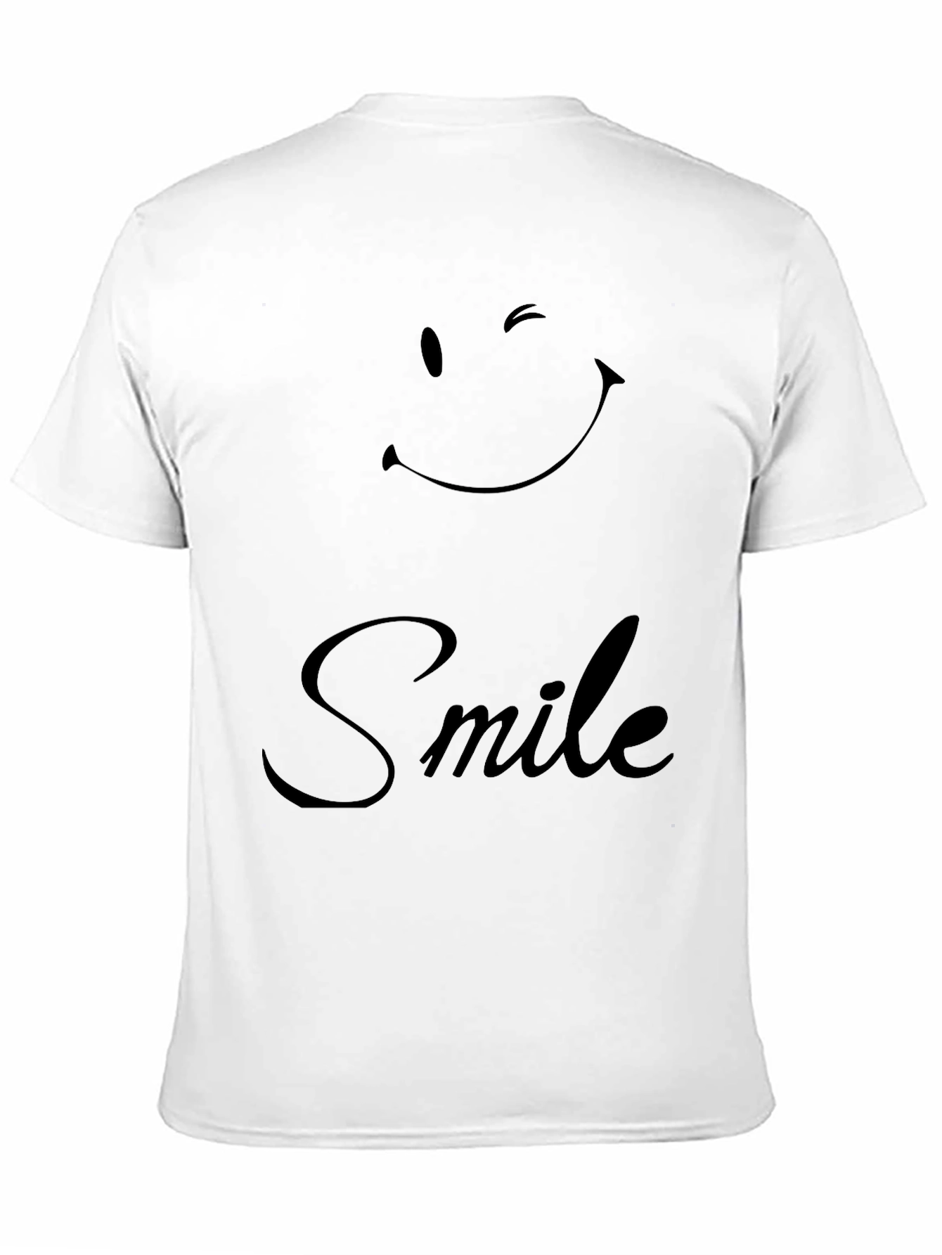Winking Smile Graphic Tee - Casual Black T-Shirt
