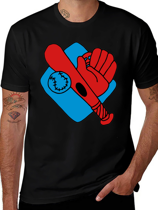 Baseball T-Shirt - Bat Glove Ball Graphic Tee