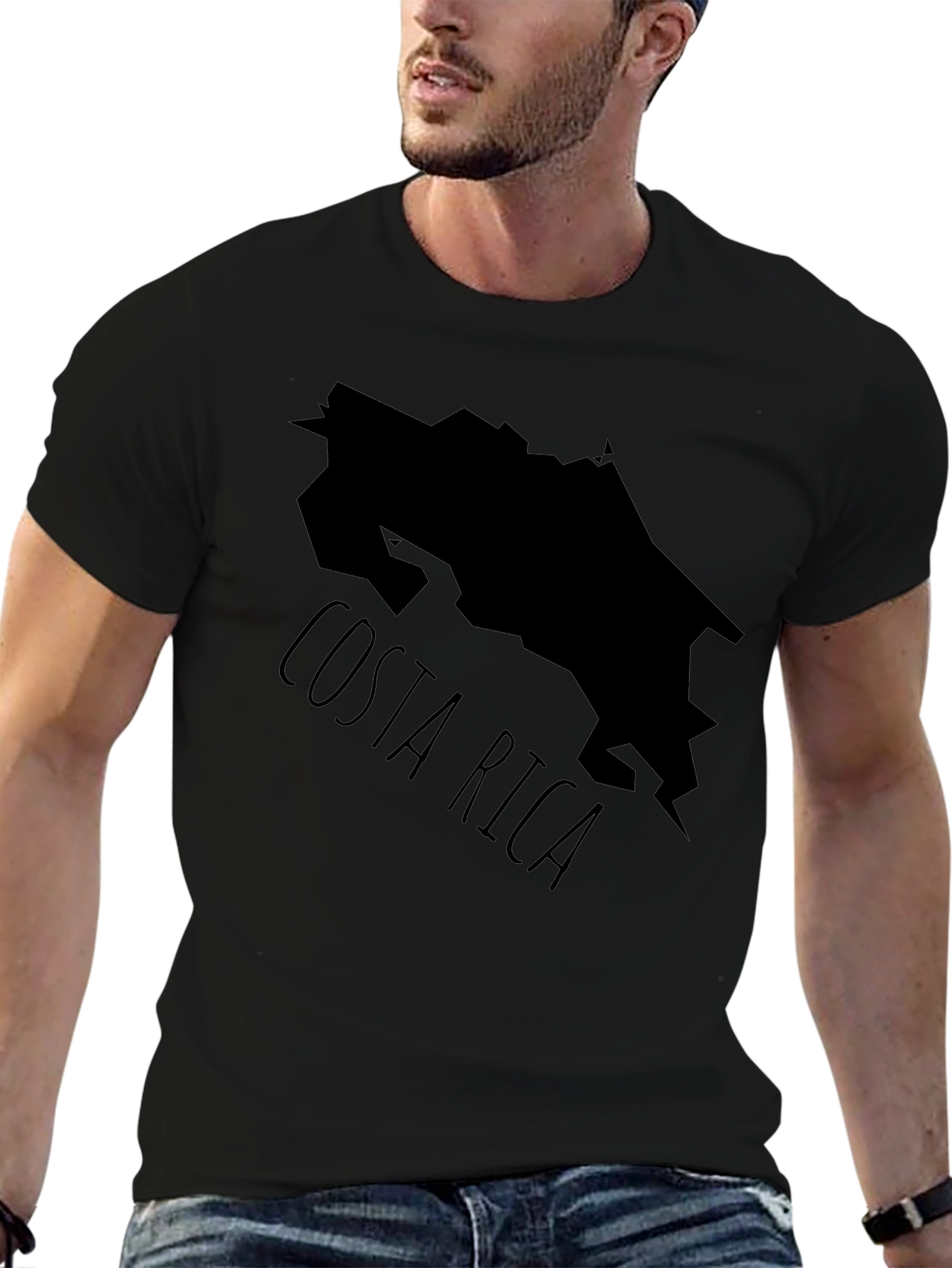 Costa Rica Map T-Shirt - Black Country Outline Tee