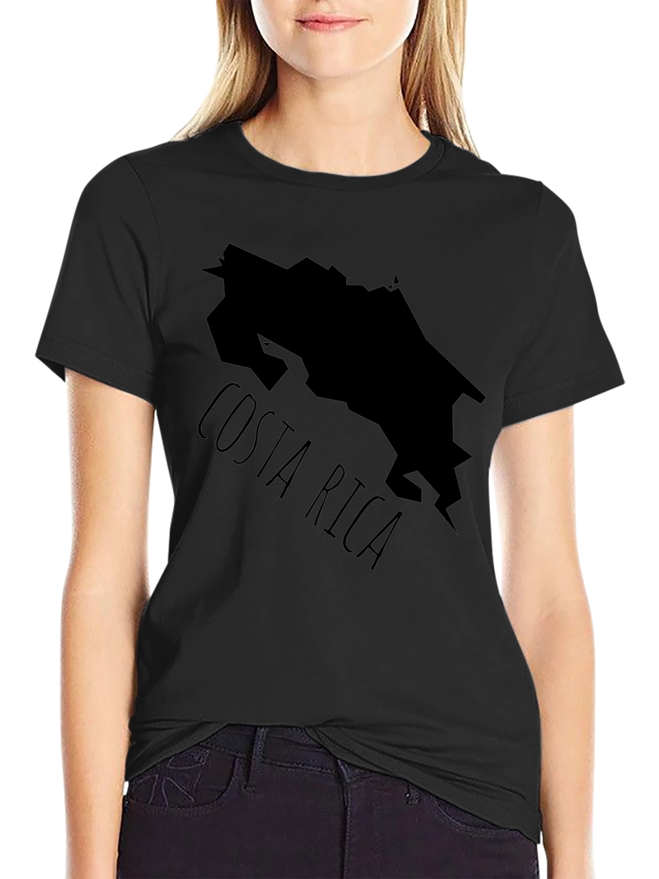 Costa Rica Map T-Shirt - Black Country Outline Tee