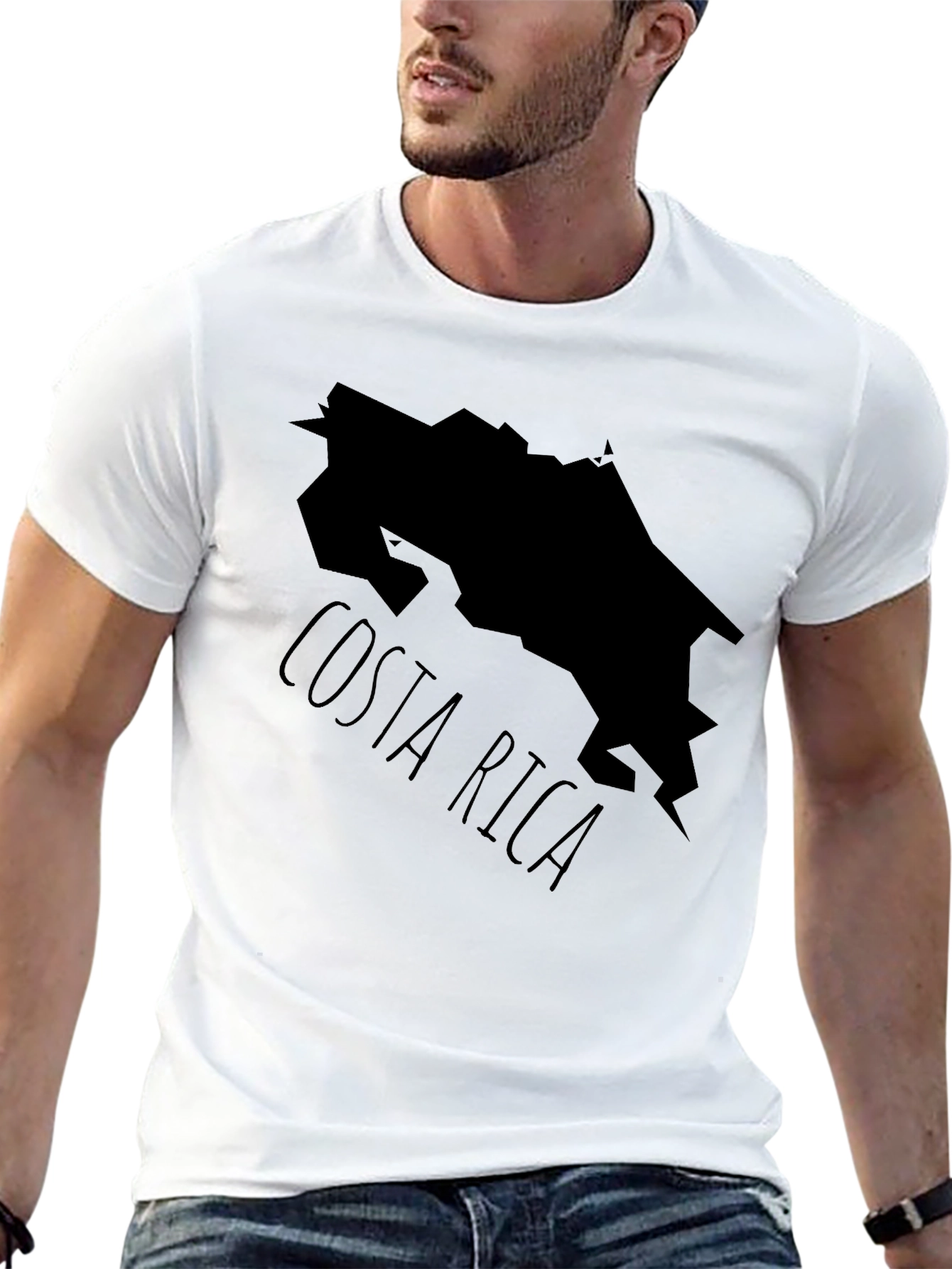 Costa Rica Map T-Shirt - Black Country Outline Tee
