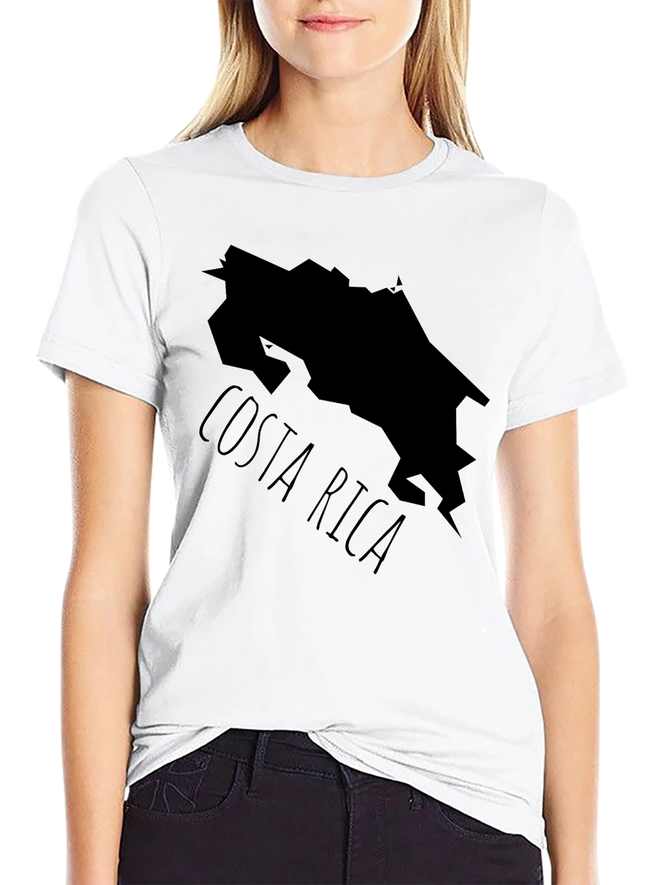 Costa Rica Map T-Shirt - Black Country Outline Tee