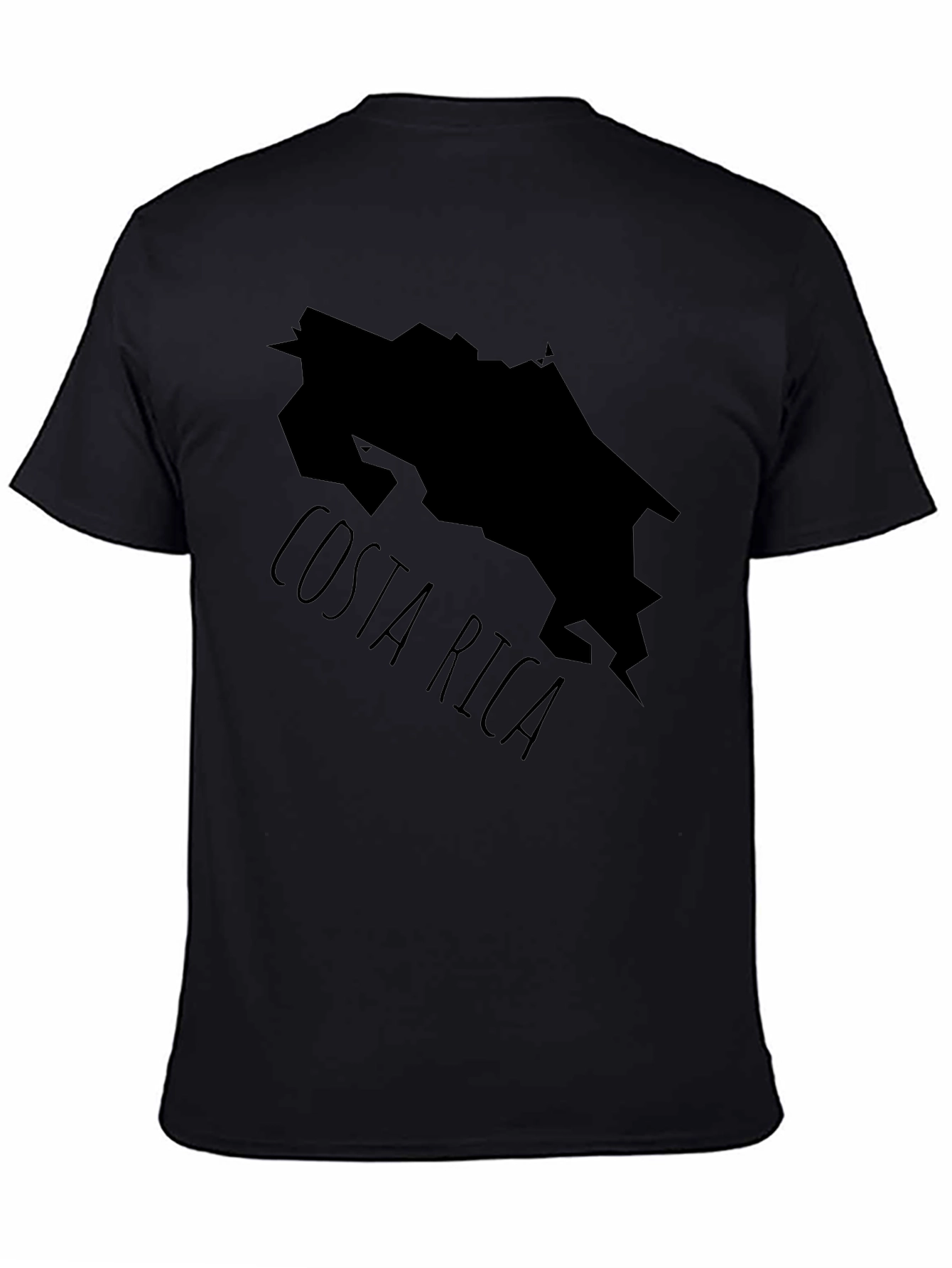 Costa Rica Map T-Shirt - Black Country Outline Tee