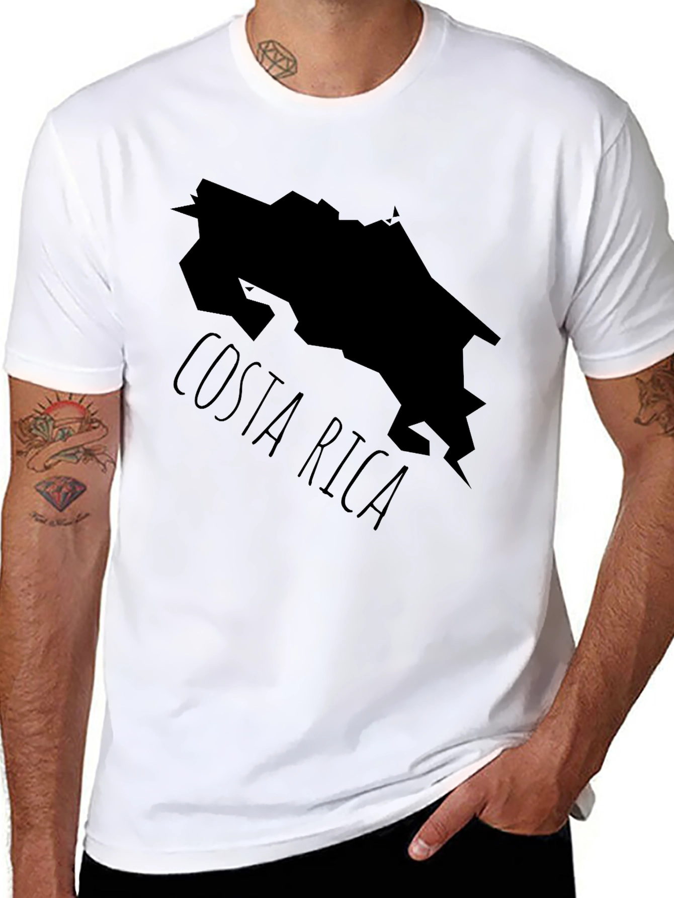 Costa Rica Map T-Shirt - Black Country Outline Tee