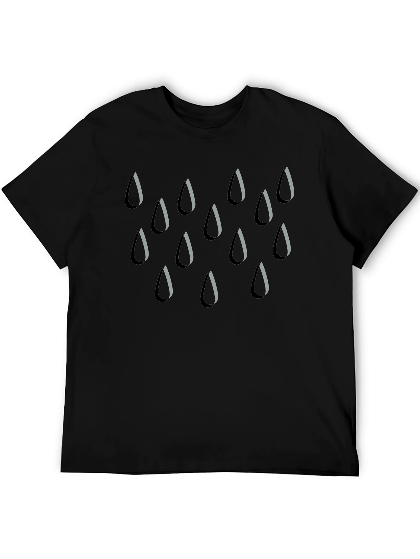 Rain Drop Graphic Tee - Stylish Mens Black T-Shirt