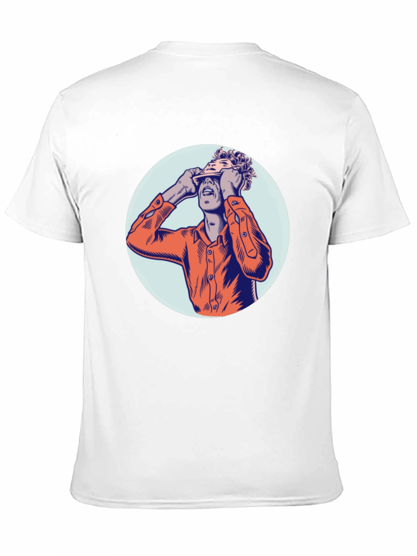 Graphic Print Crew Neck T-Shirt - Unique Design