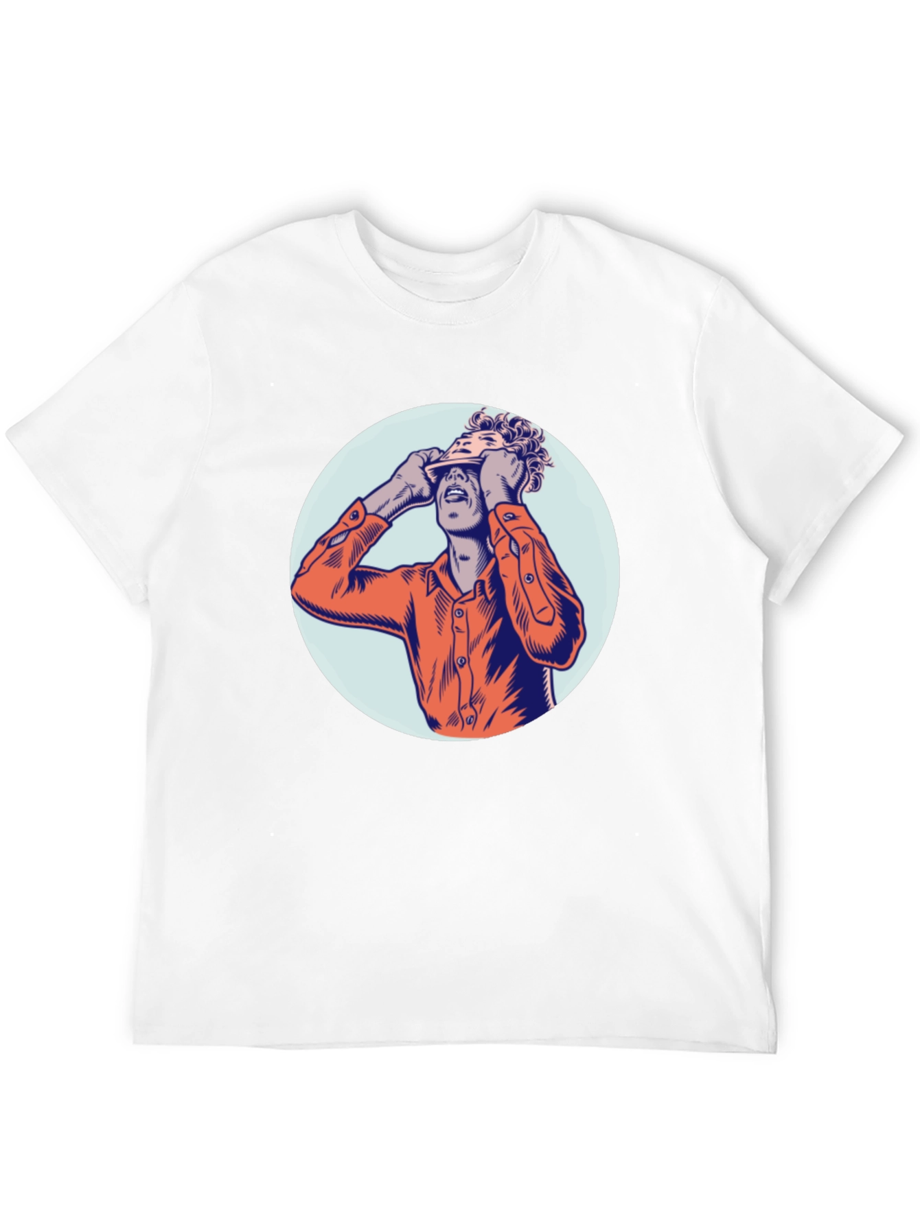 Graphic Print Crew Neck T-Shirt - Unique Design