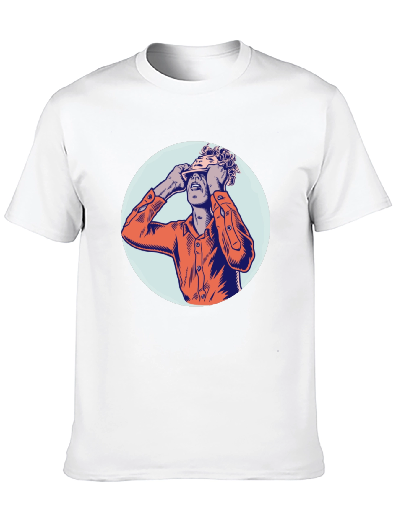 Graphic Print Crew Neck T-Shirt - Unique Design