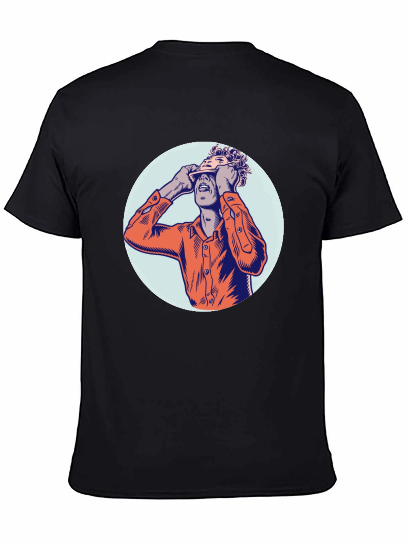 Graphic Print Crew Neck T-Shirt - Unique Design