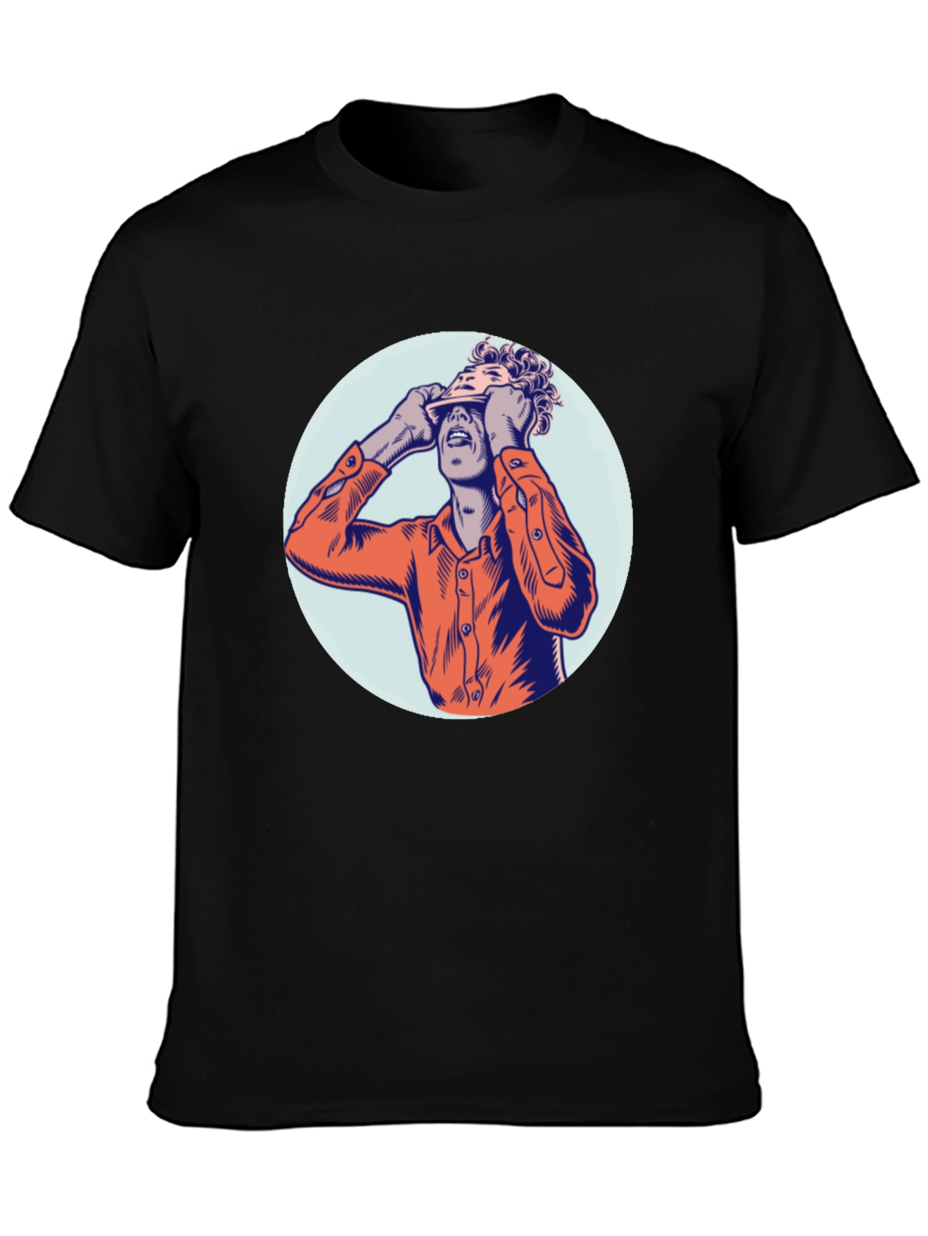 Graphic Print Crew Neck T-Shirt - Unique Design