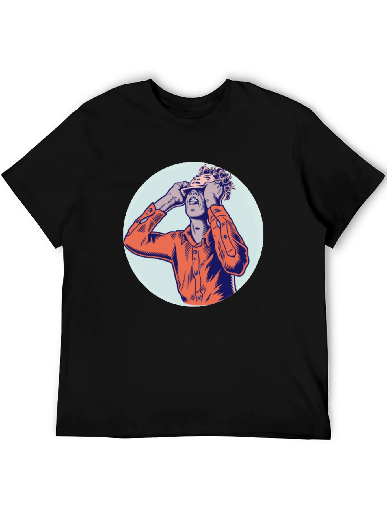 Graphic Print Crew Neck T-Shirt - Unique Design