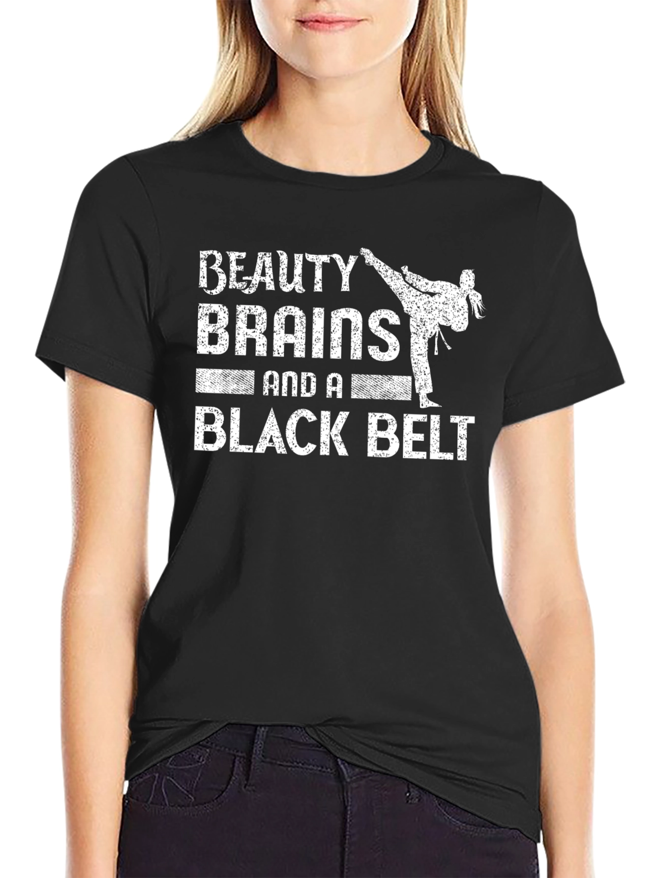 Beauty Brains Black Belt Tee - Martial Arts Shirt