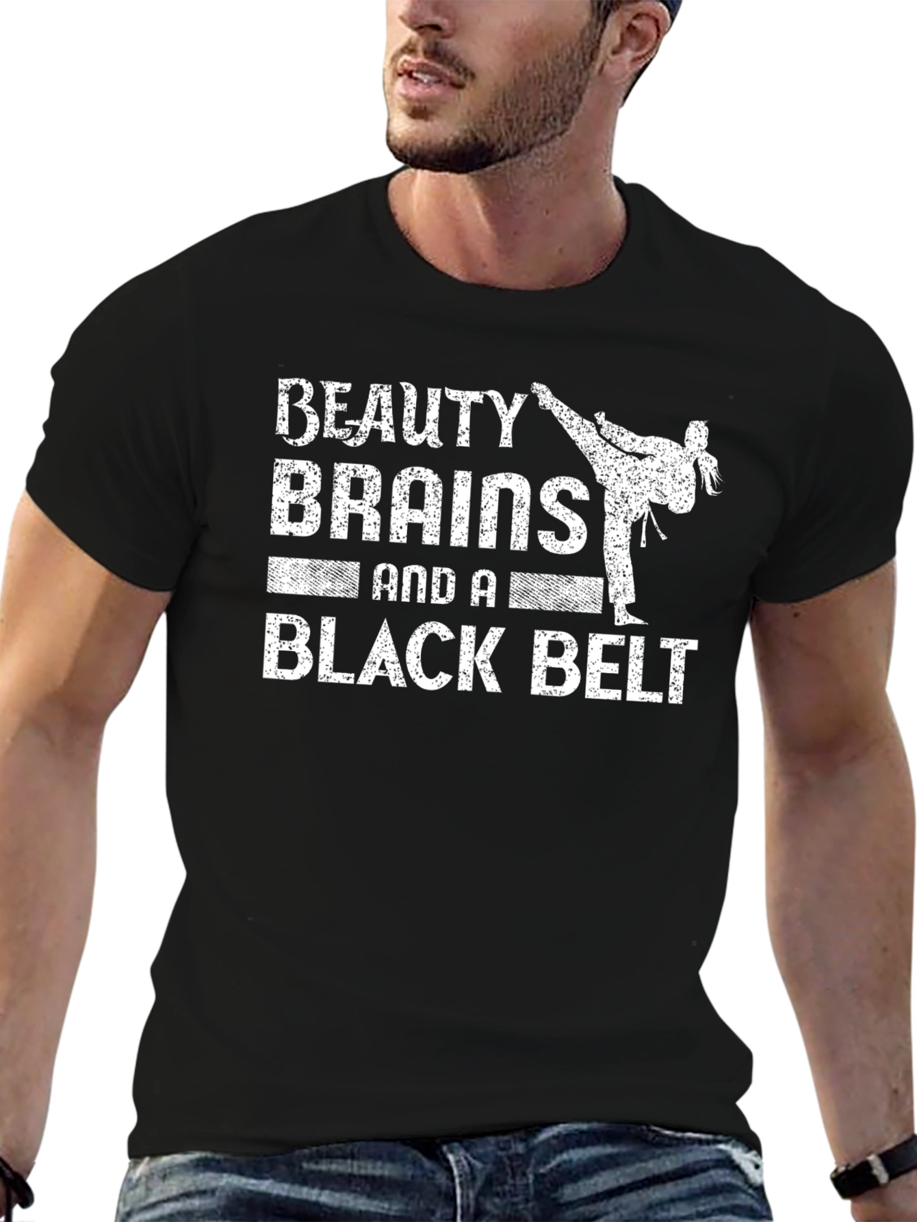 Beauty Brains Black Belt Tee - Martial Arts Shirt
