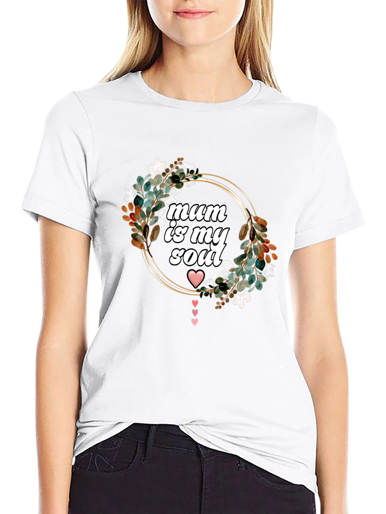 Mum Is My Soul Floral Wreath T-Shirt