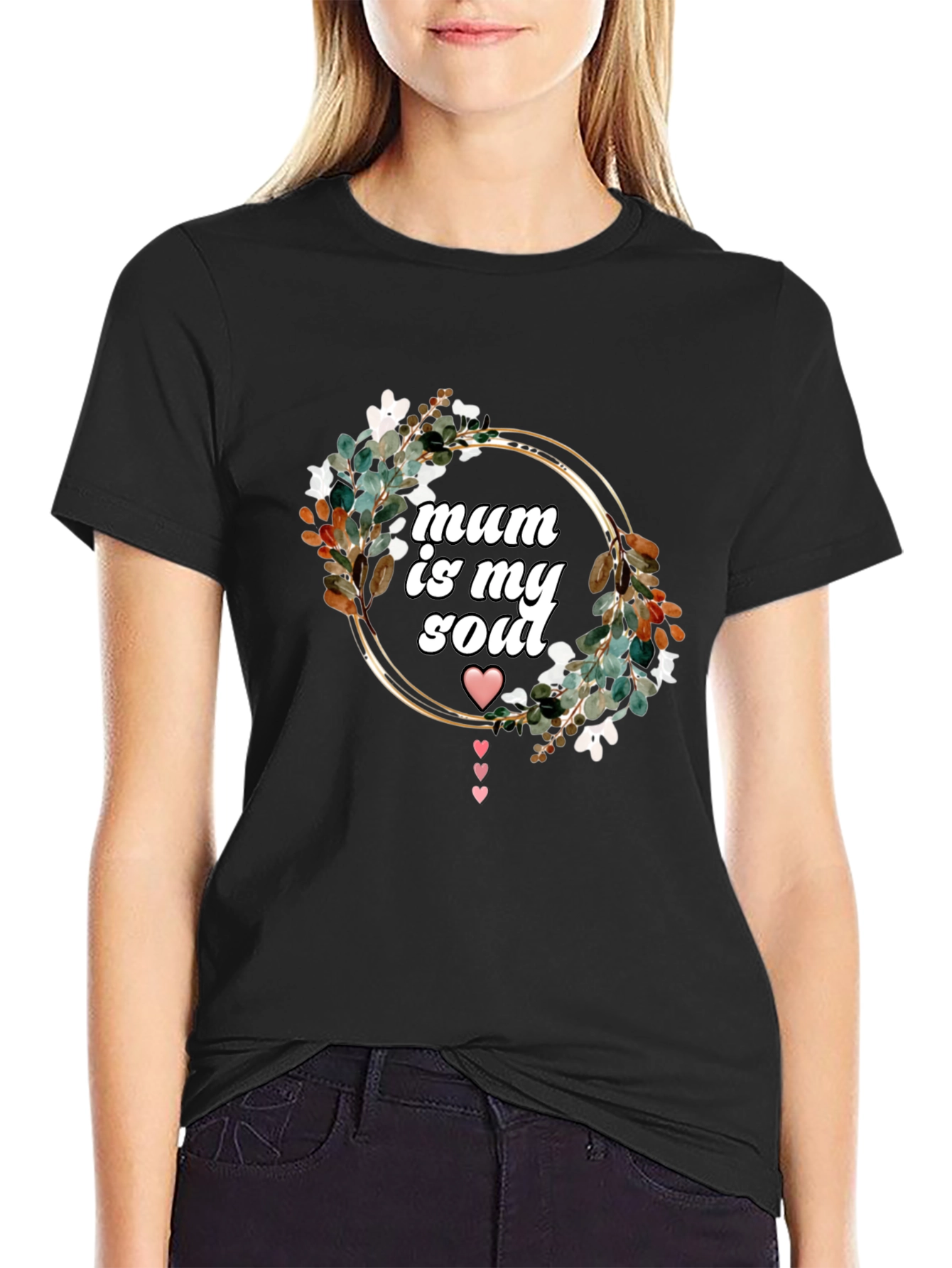 Mum Is My Soul Floral Wreath T-Shirt