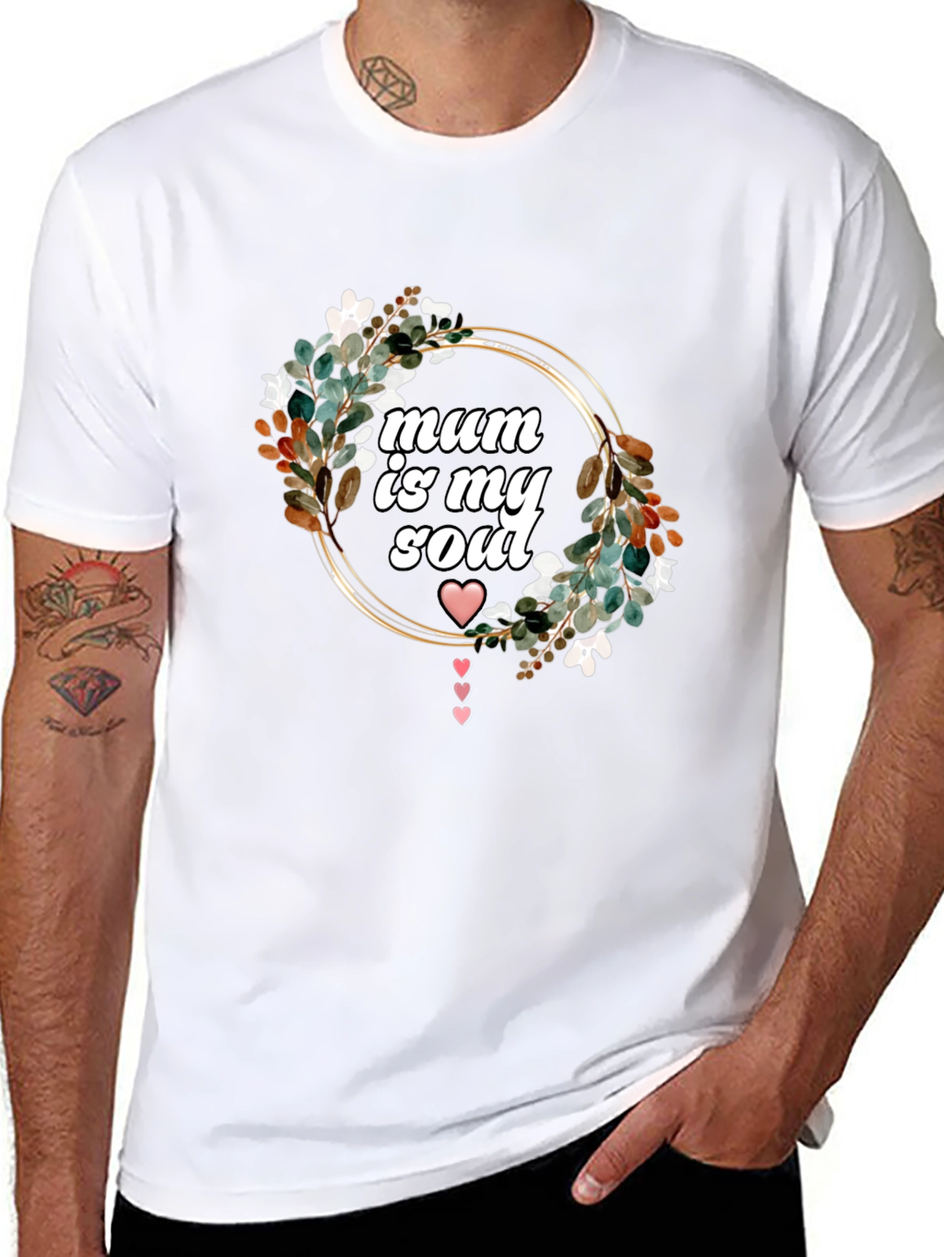 Mum Is My Soul Floral Wreath T-Shirt