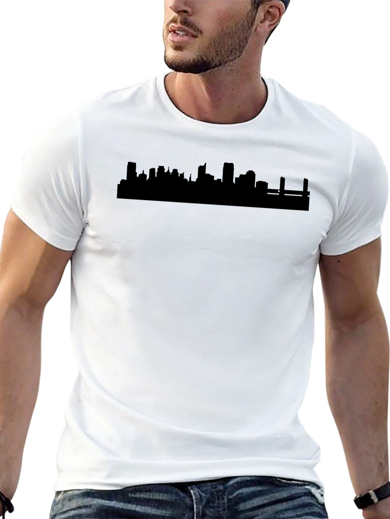City Skyline Graphic Tee - Modern Black T-Shirt