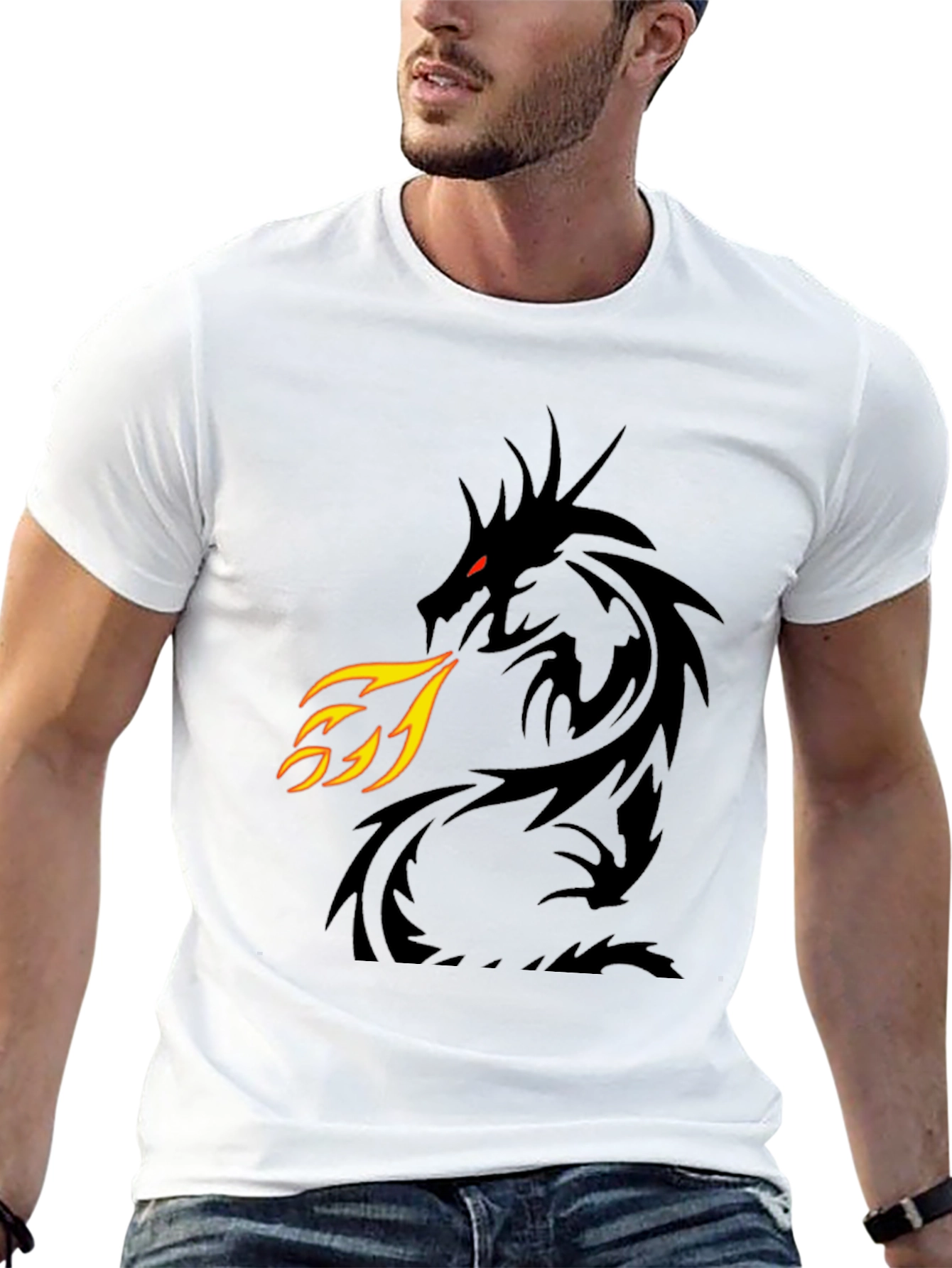 Fire Breathing Dragon Graphic T-Shirt