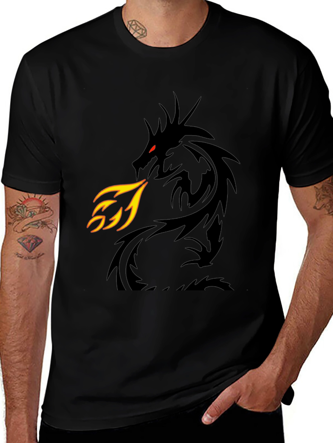 Fire Breathing Dragon Graphic T-Shirt