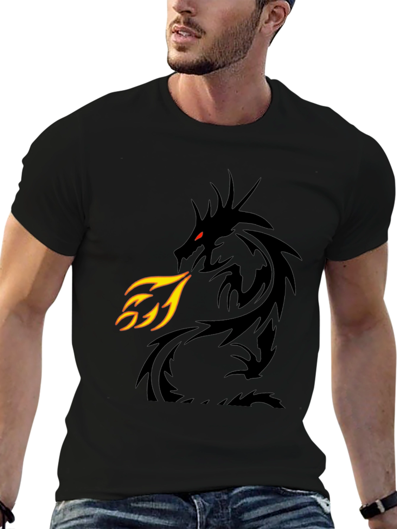 Fire Breathing Dragon Graphic T-Shirt