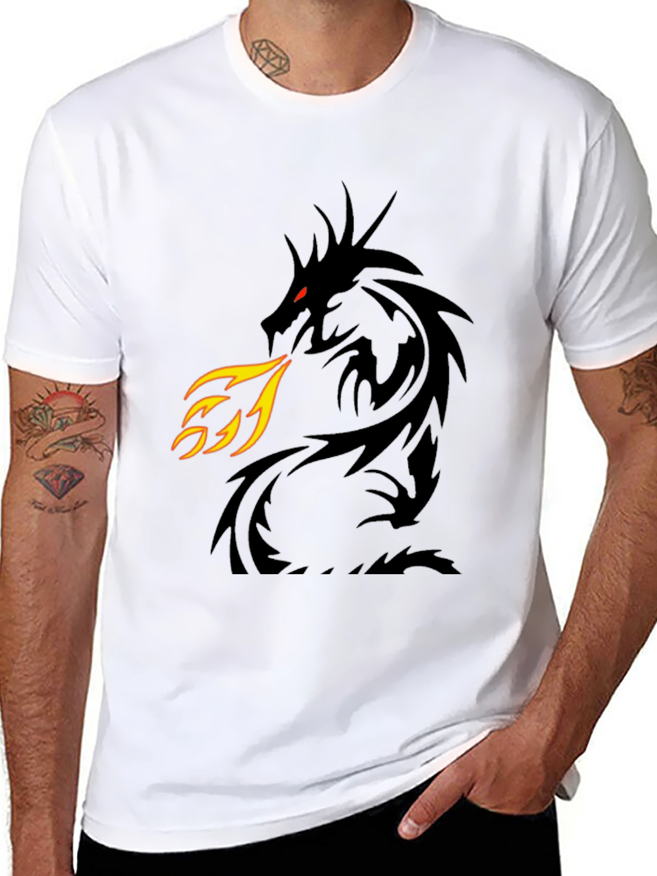 Fire Breathing Dragon Graphic T-Shirt