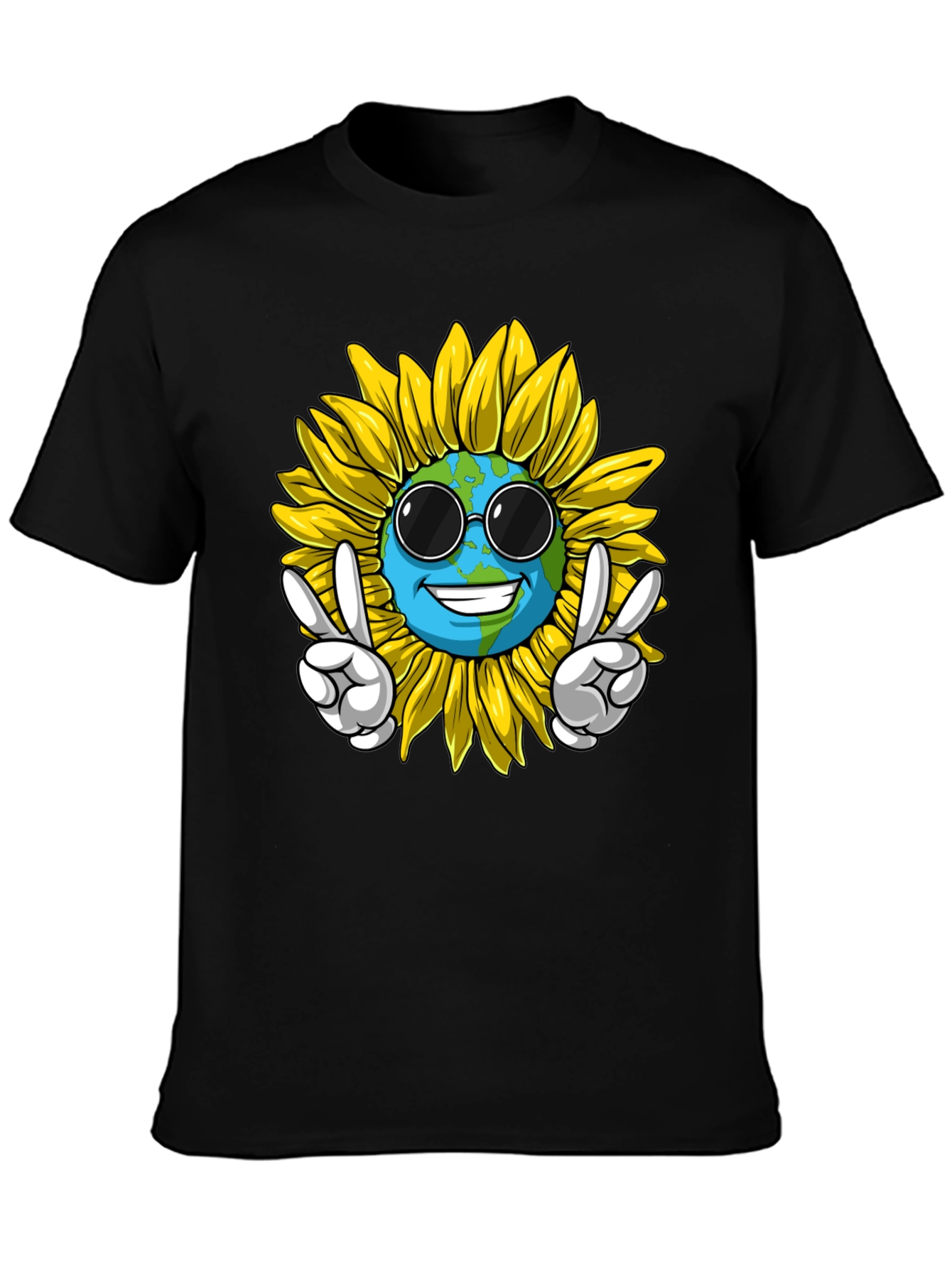 Peace Earth Sunflower Graphic Tee