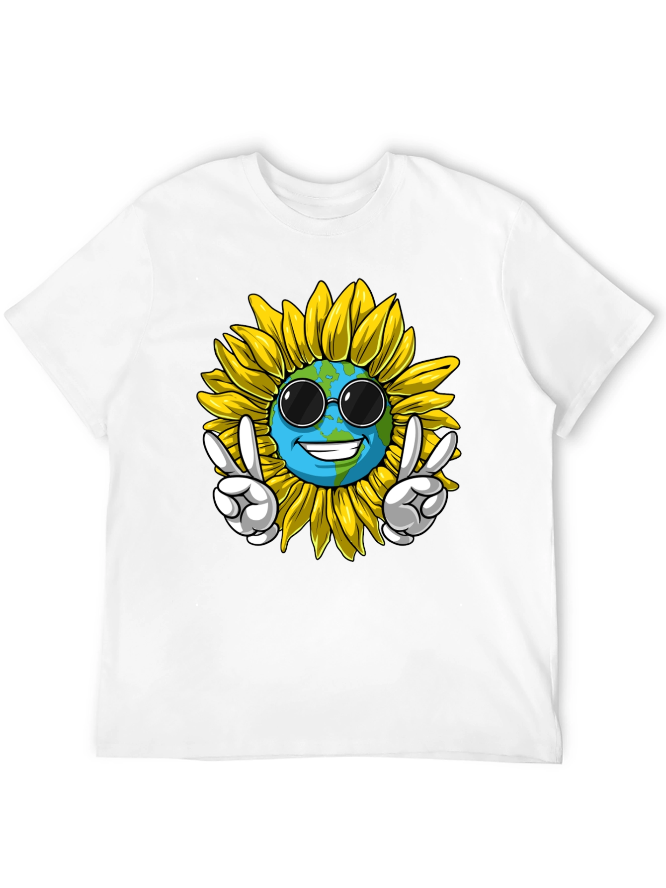 Peace Earth Sunflower Graphic Tee