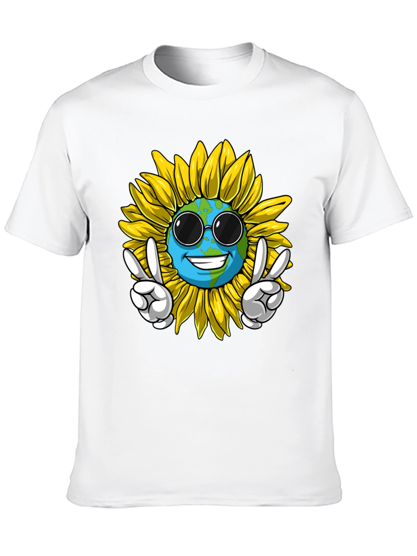 Peace Earth Sunflower Graphic Tee