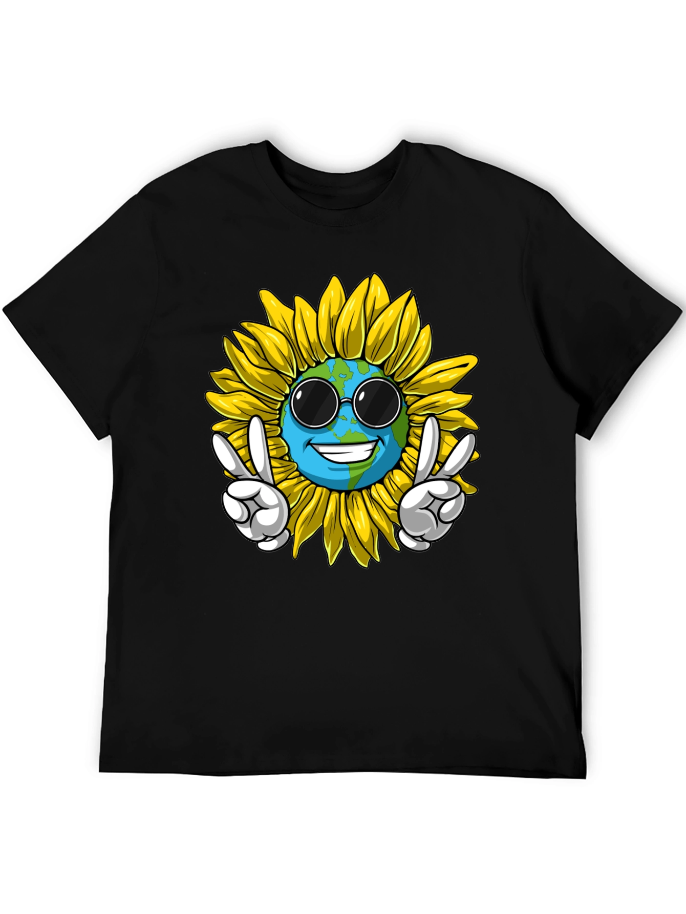 Peace Earth Sunflower Graphic Tee