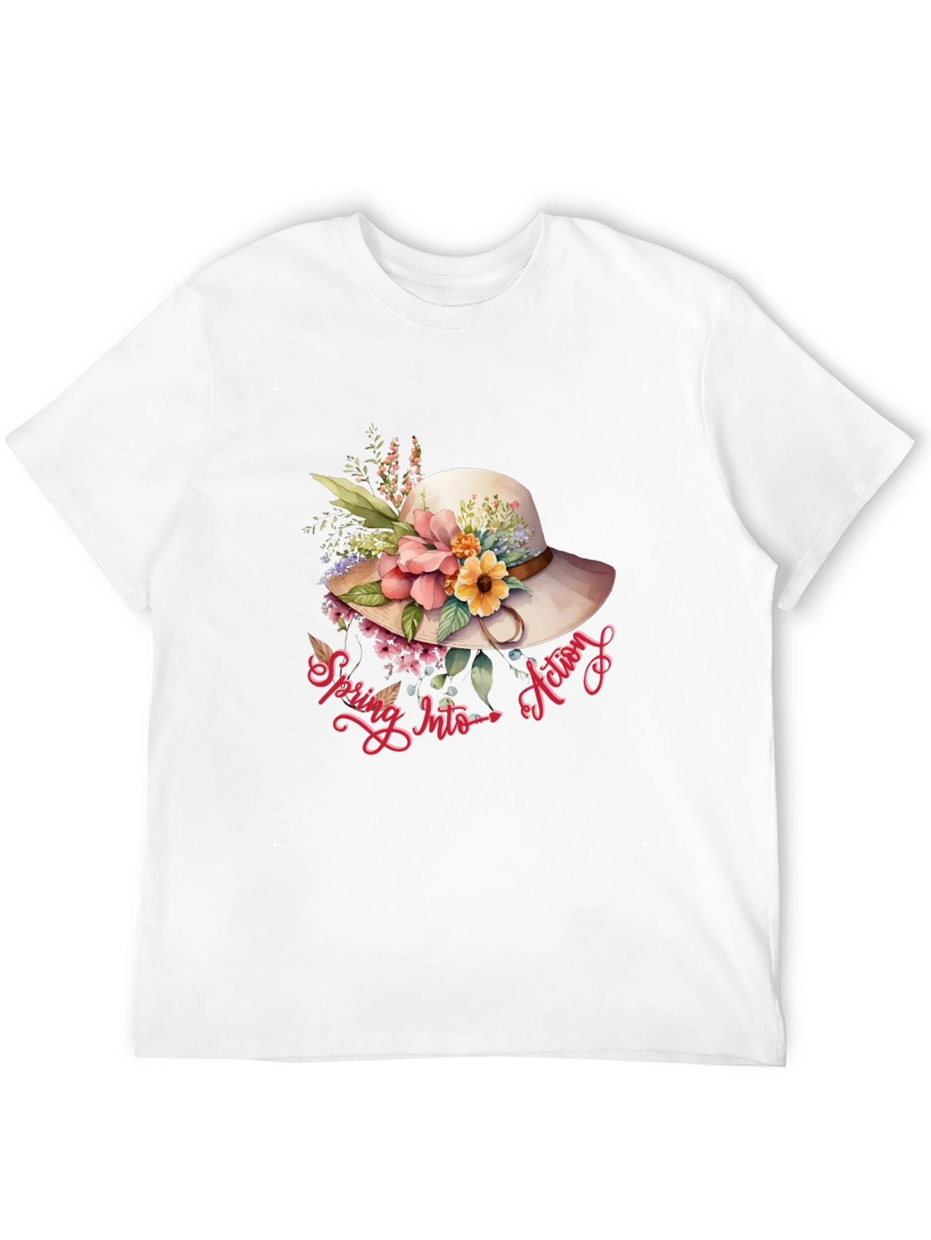 Floral Hat Spring Into Action Tee