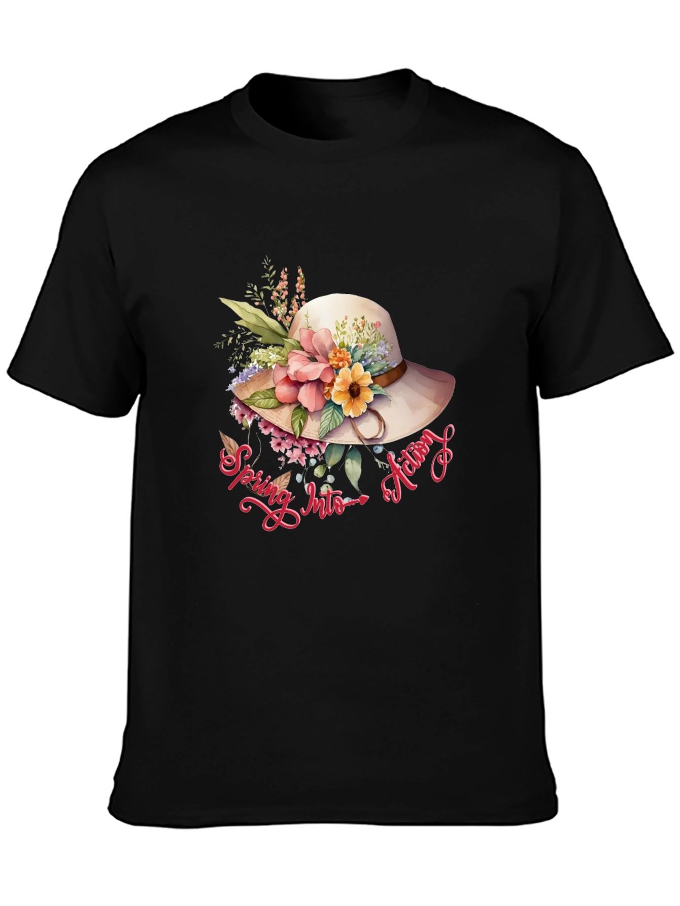 Floral Hat Spring Into Action Tee