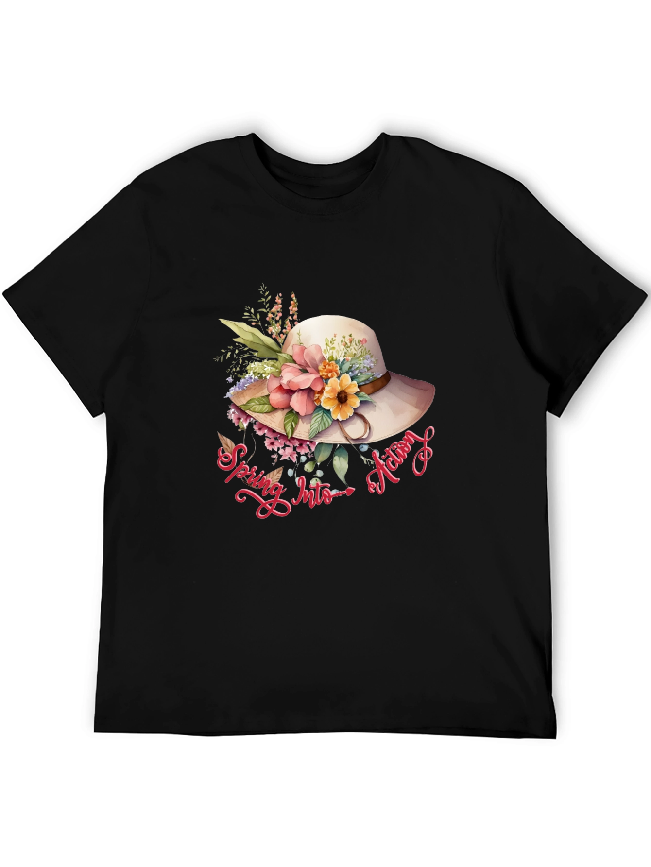 Floral Hat Spring Into Action Tee